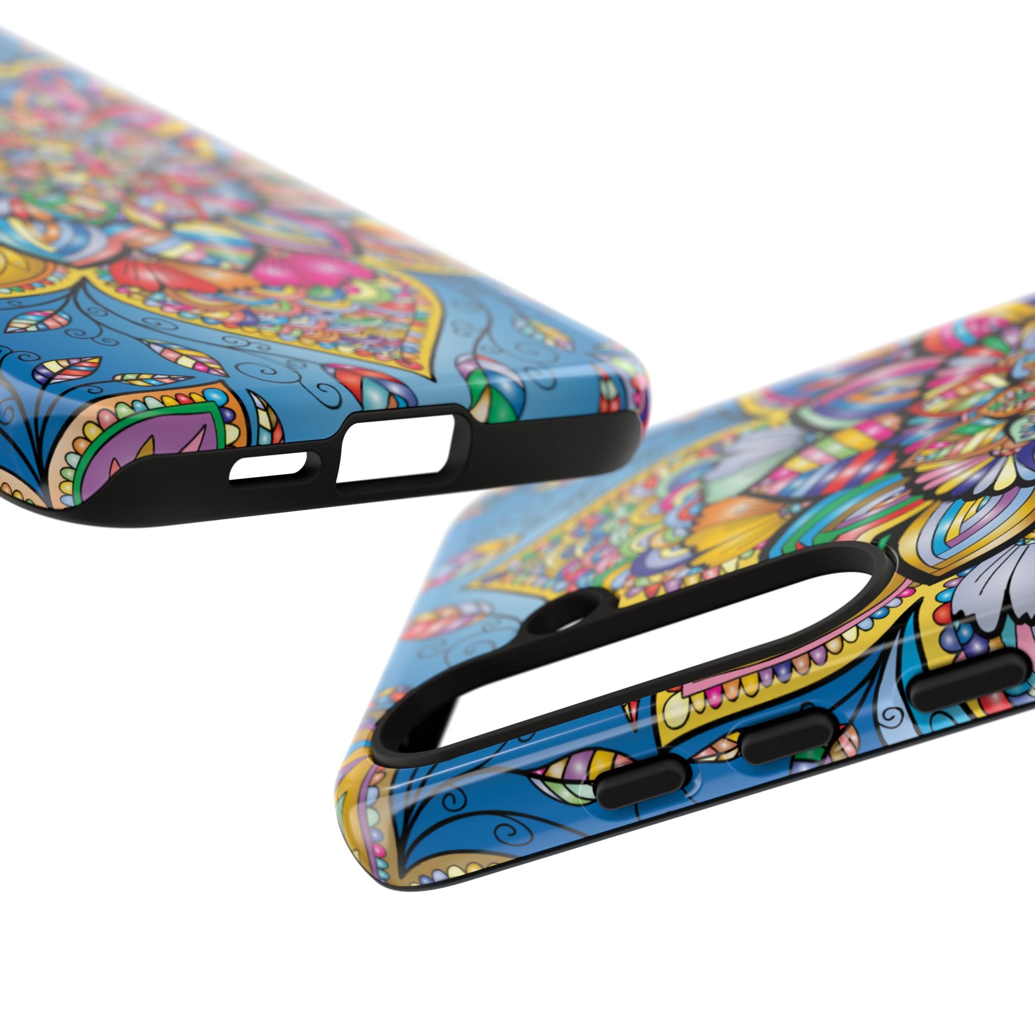 Vibrant Floral Phone Case, Tough Phone Cover, Colorful Mobile Accessory, Artistic Gift, Mandala Design, Everyday Use