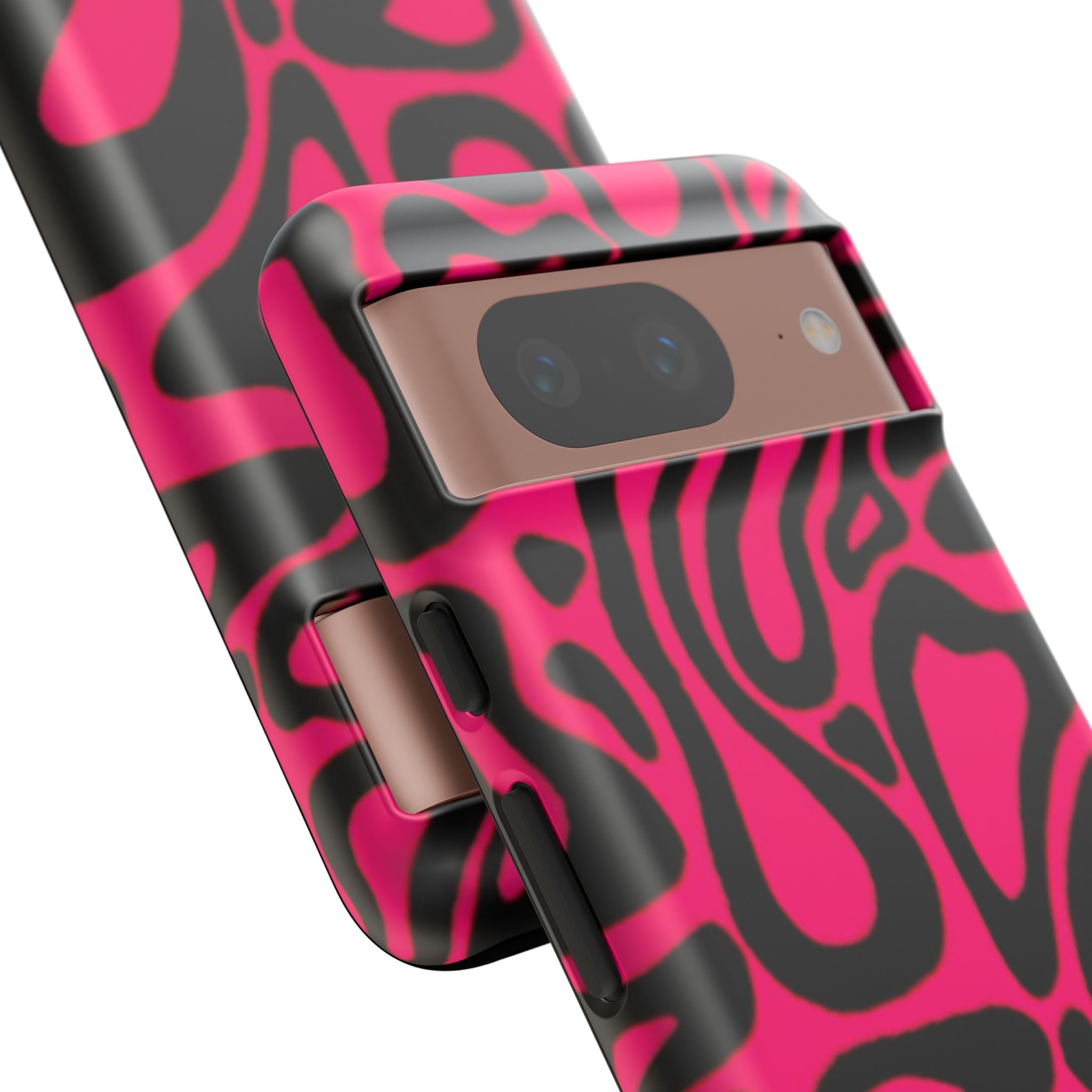 Bold Pink Patterned Phone Case, Stylish Tough Case, Trendy Accessory, Gift for Her, Tech Protection