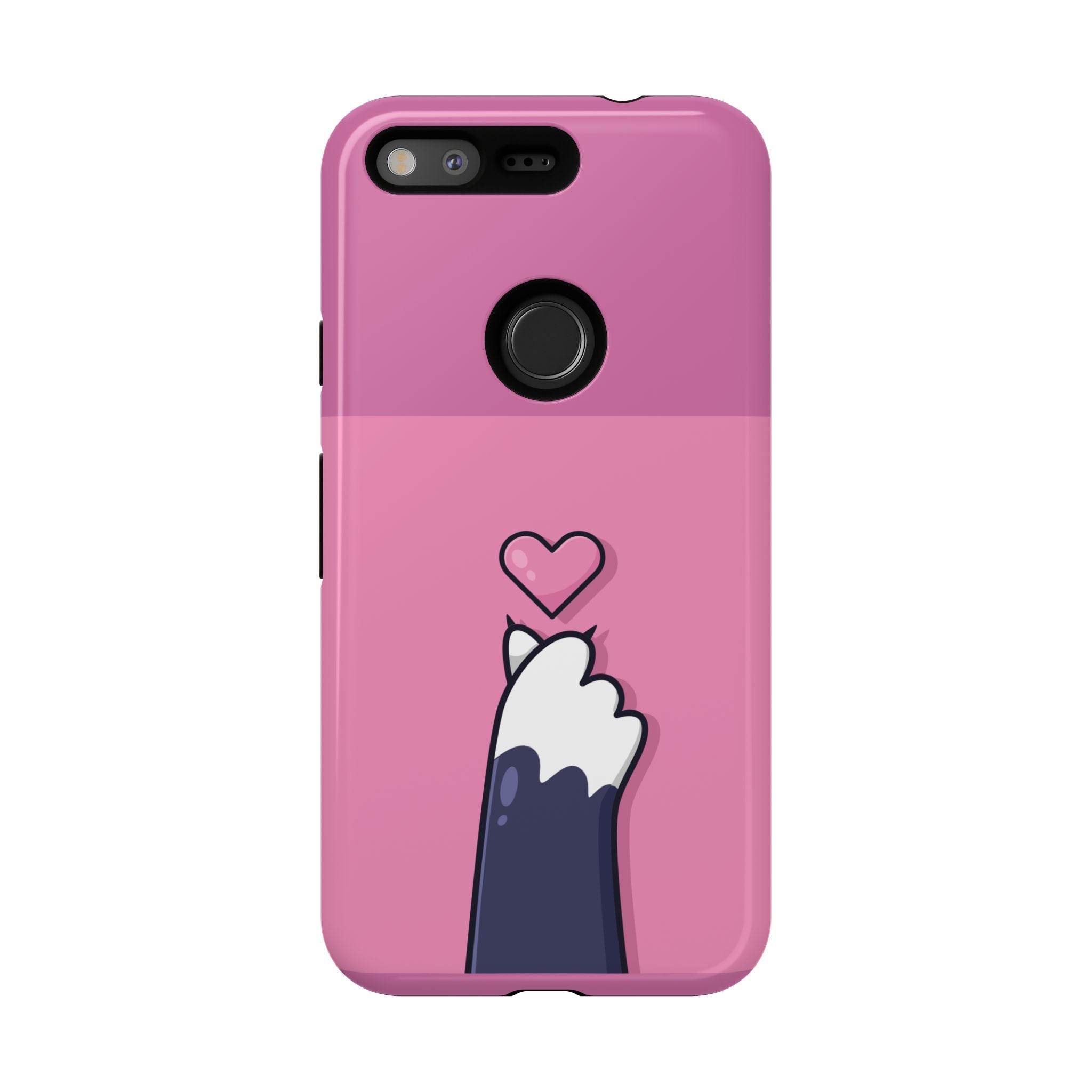 Cute Cat Paw Phone Case, Playful Pet Lover Gift, Animal Print Phone Cover, Heart Design Case, Fun Feminine Case, Kawaii Style