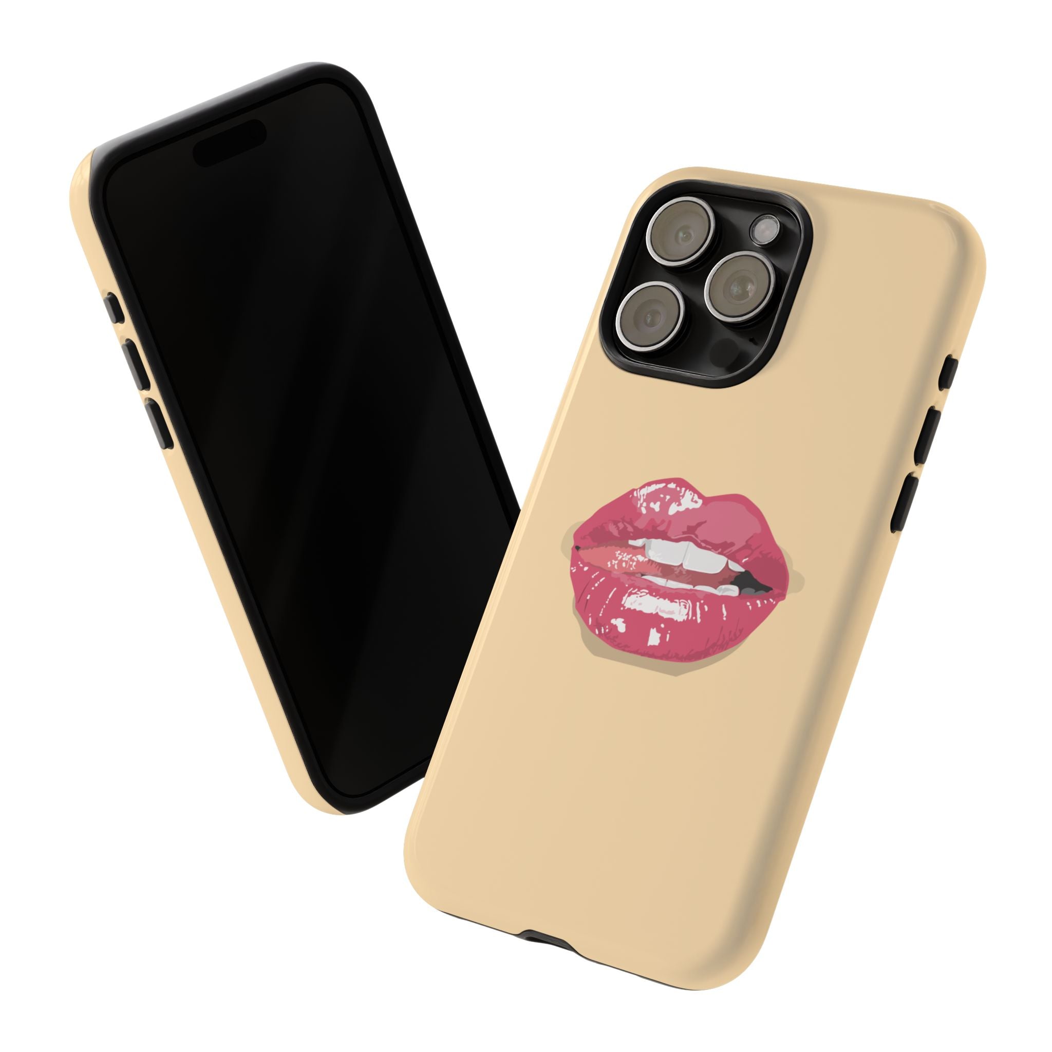 Stylish Phone Case with Lip Print, Trendy Mobile Cover, Fashion Accessory, Gift for Her, Cute Cell Phone Case