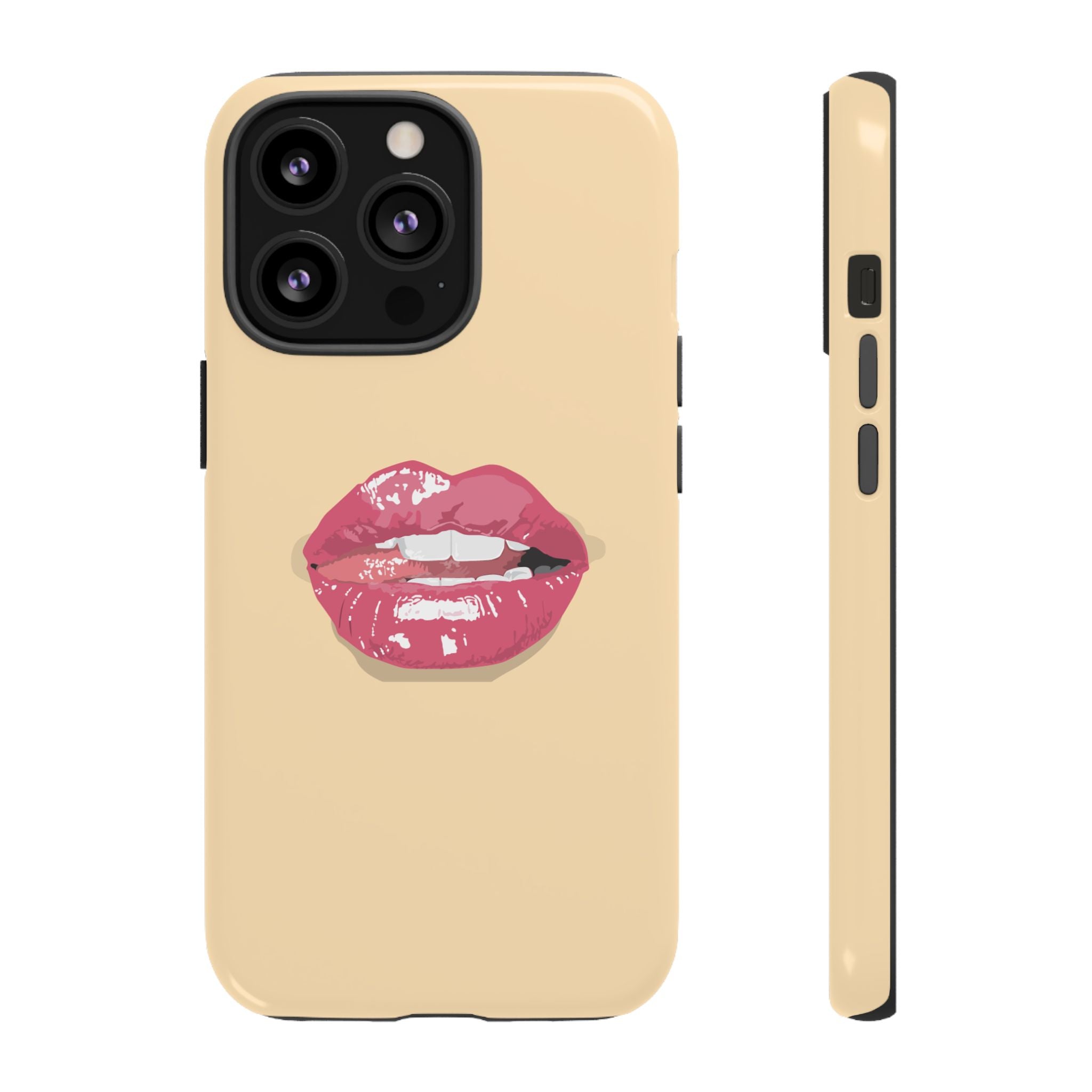 Stylish Phone Case with Lip Print, Trendy Mobile Cover, Fashion Accessory, Gift for Her, Cute Cell Phone Case