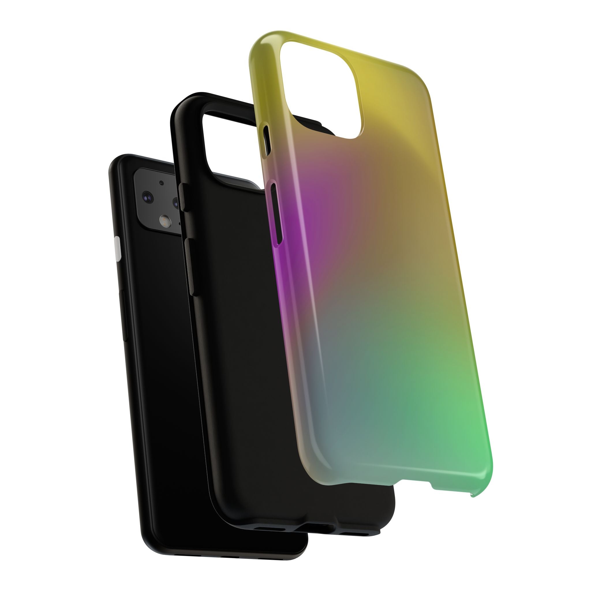 Vibrant Phone Case, Tough Cases, Colorful Phone Cover, Durable Mobile Case, Yellow Green Gradient Design