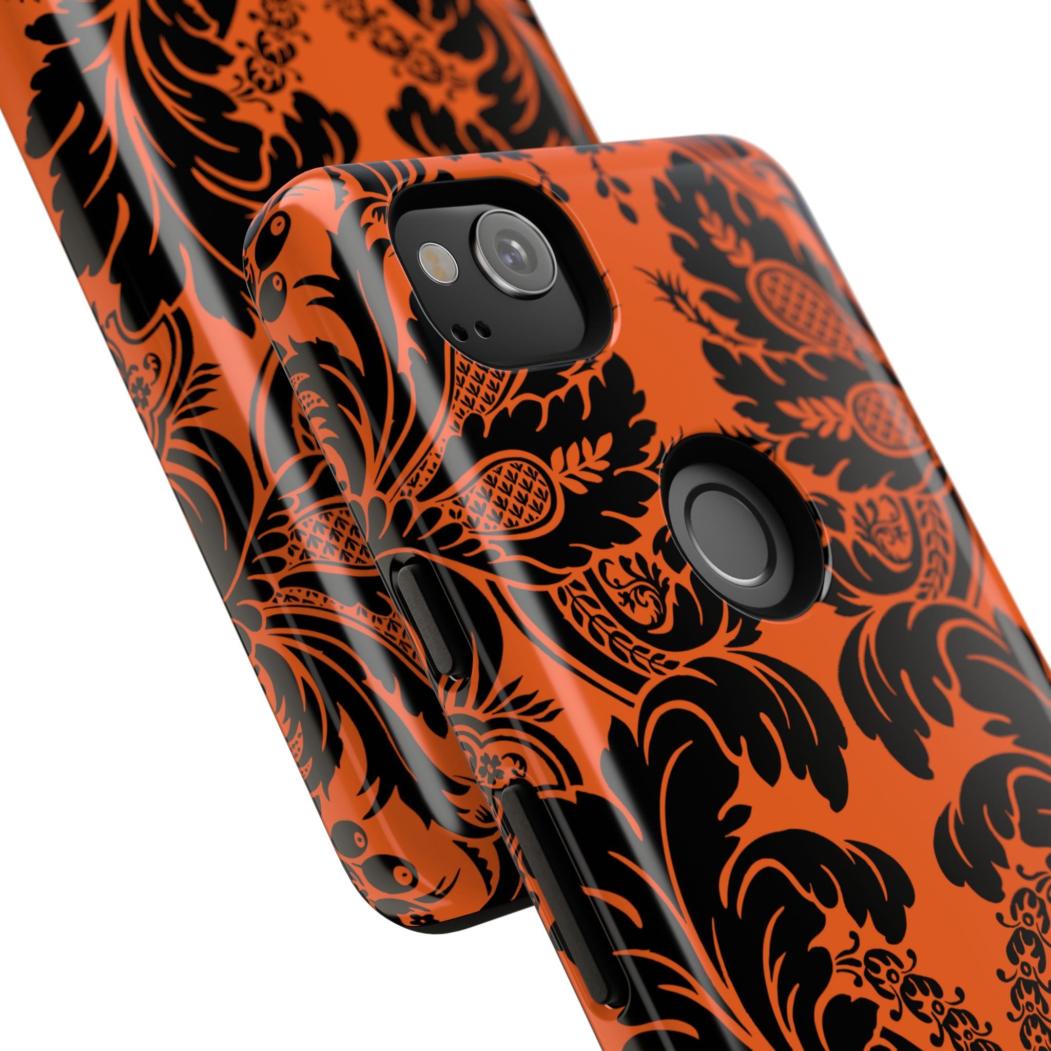 Elegant Phone Case with Orange Floral Design | Tough Cases, Smartphone Cover, Gift for Her, Floral Patterns, Stylish Accessories