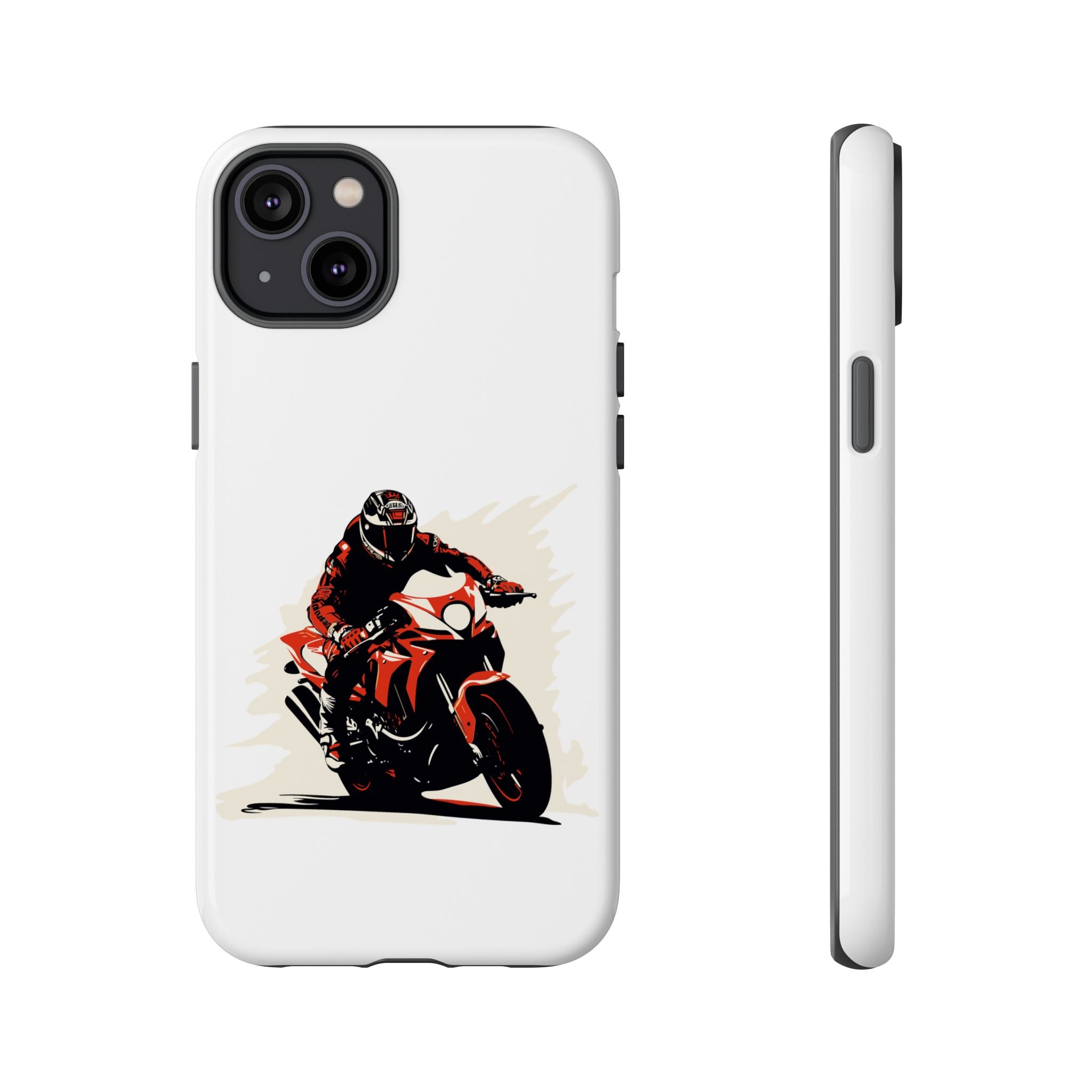 Motorcycle Phone Case, Tough Cases for Riders, Biker Accessory, Gifts for Motorcyclists, Red Bike Design