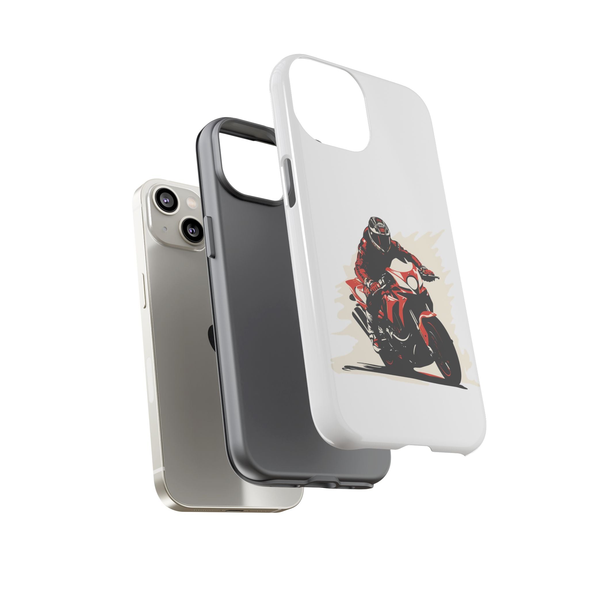 Motorcycle Phone Case, Tough Cases for Riders, Biker Accessory, Gifts for Motorcyclists, Red Bike Design