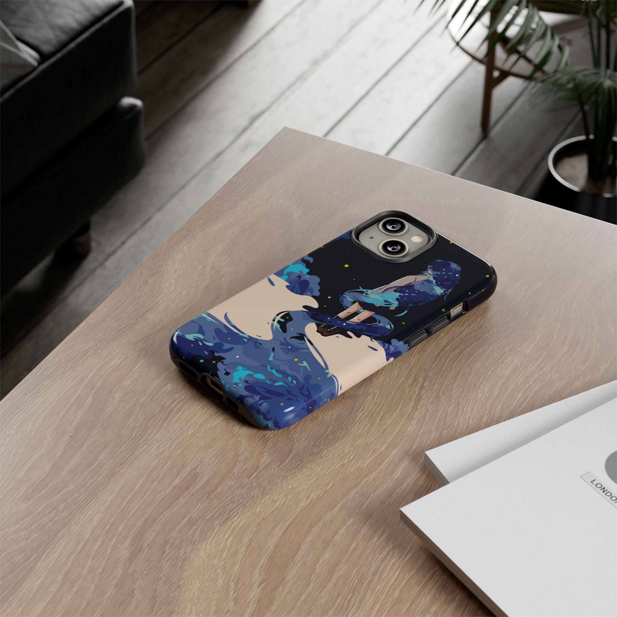 Galaxy-Inspired Phone Case, Celestial Design, Tough Phone Cover, Gift for Space Lovers, Artsy Accessories, Unique Merchandise