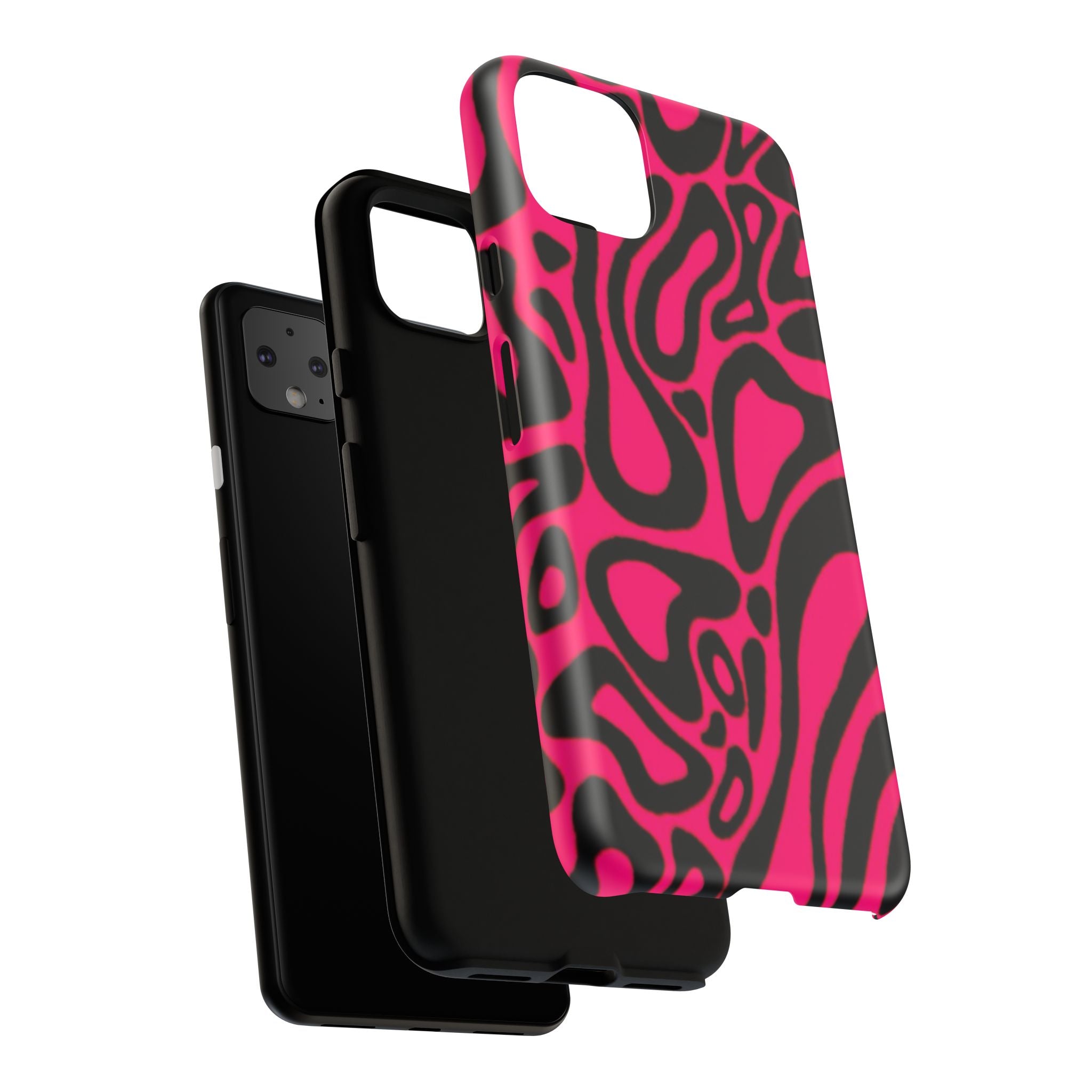 Bold Pink Patterned Phone Case, Stylish Tough Case, Trendy Accessory, Gift for Her, Tech Protection