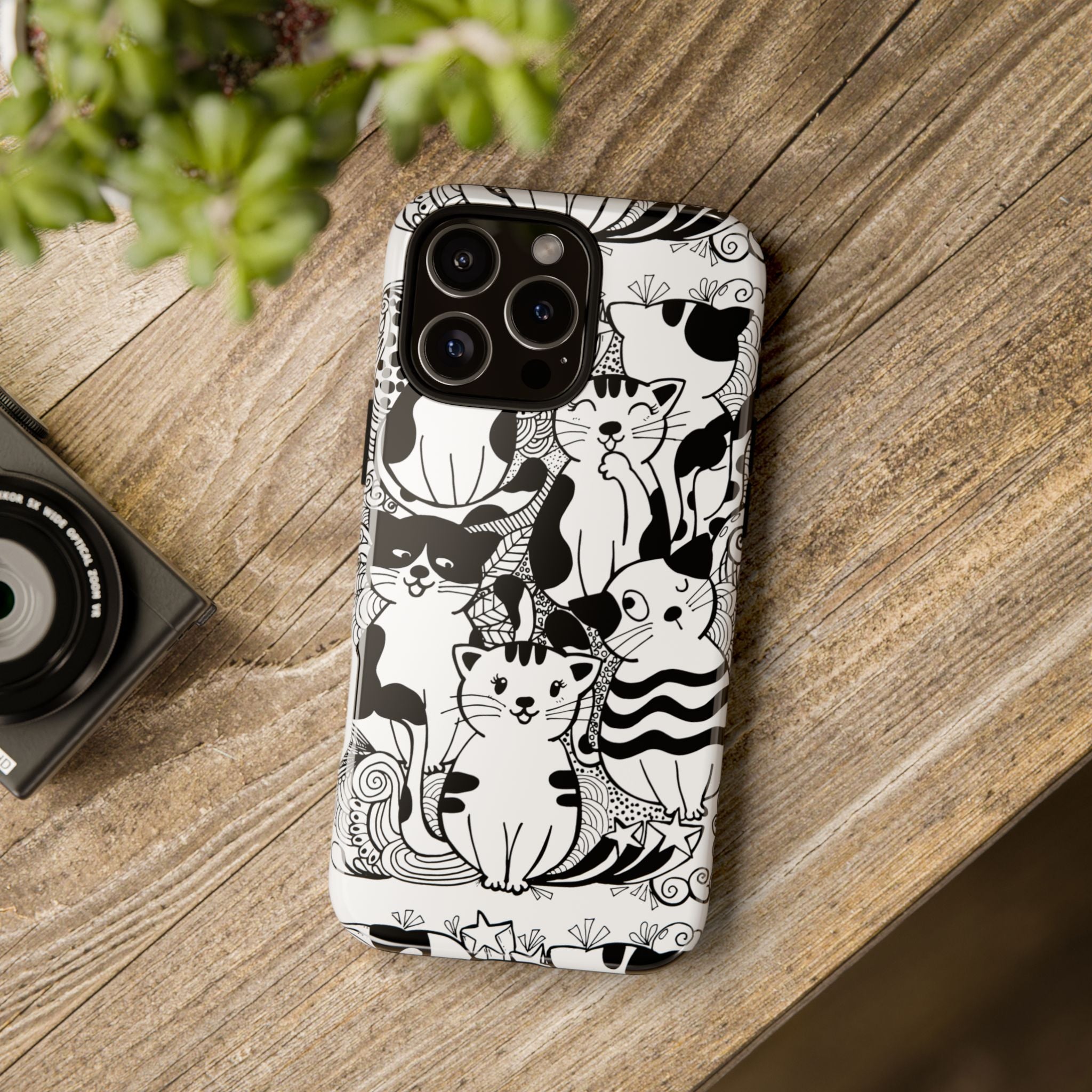 Cat-Themed Phone Case, Cute Cat Art, Pet Lover Gift, Birthday Present, Unique Cat Decor, Fun Tech Accessories, Animal Lover Case