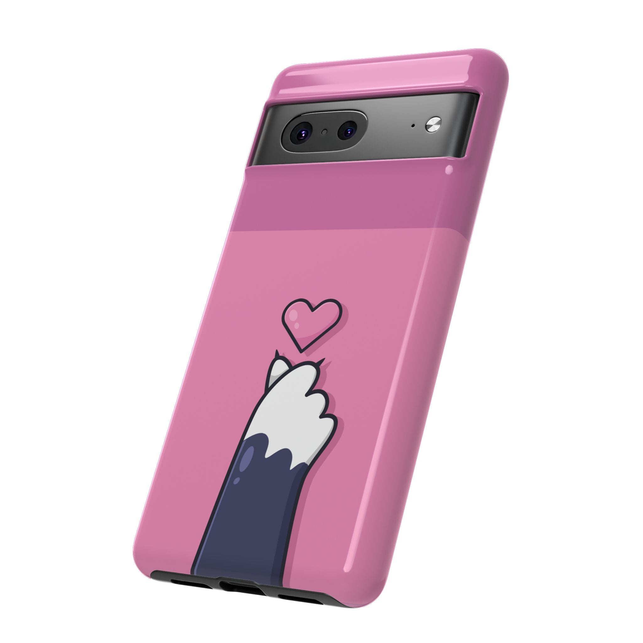 Cute Cat Paw Phone Case, Playful Pet Lover Gift, Animal Print Phone Cover, Heart Design Case, Fun Feminine Case, Kawaii Style