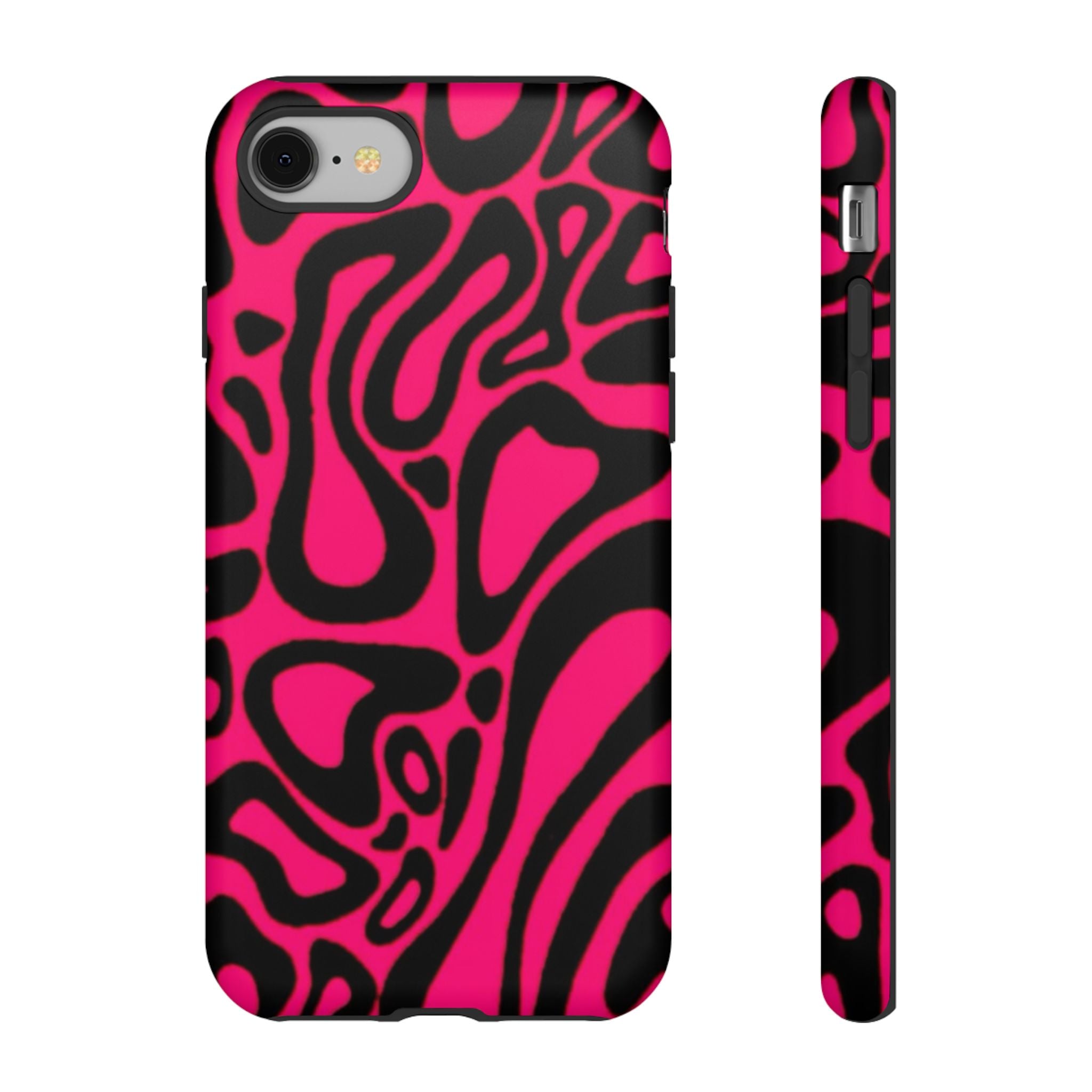 Bold Pink Patterned Phone Case, Stylish Tough Case, Trendy Accessory, Gift for Her, Tech Protection