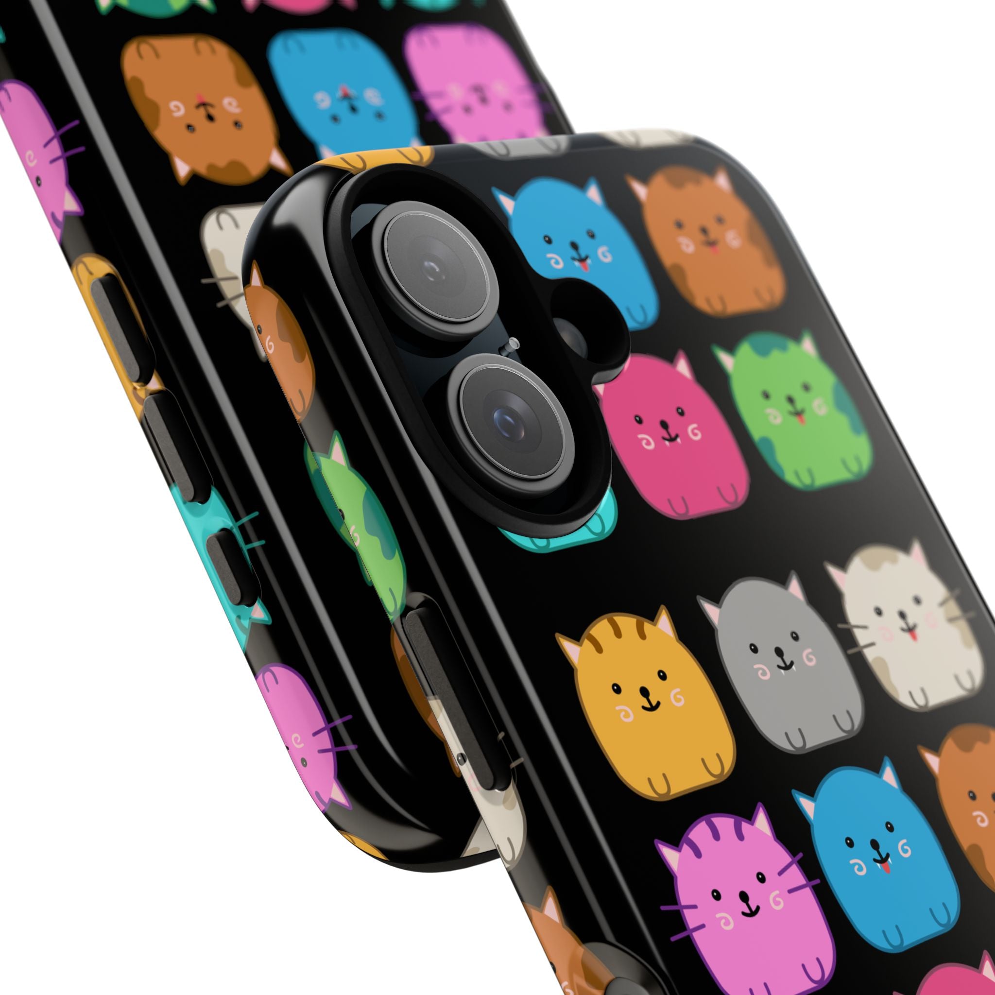 Cute Cat Phone Case, Kawaii Animal Lover Gift, Tough Phone Cover for Kids and Adults, Fun Cat Designs for Birthdays, Pet Lovers