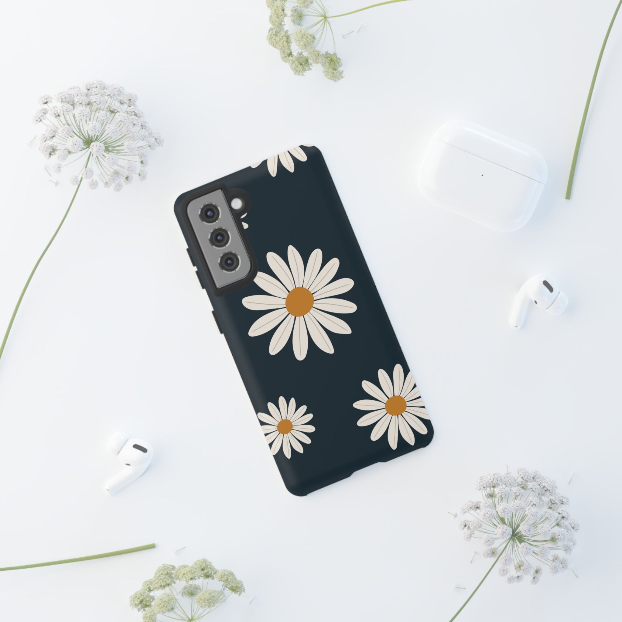 Daisy Phone Case, Floral Phone Cover, Tough Phone Case, Gift for Flower Lovers, Smartphone Accessory, Spring Design