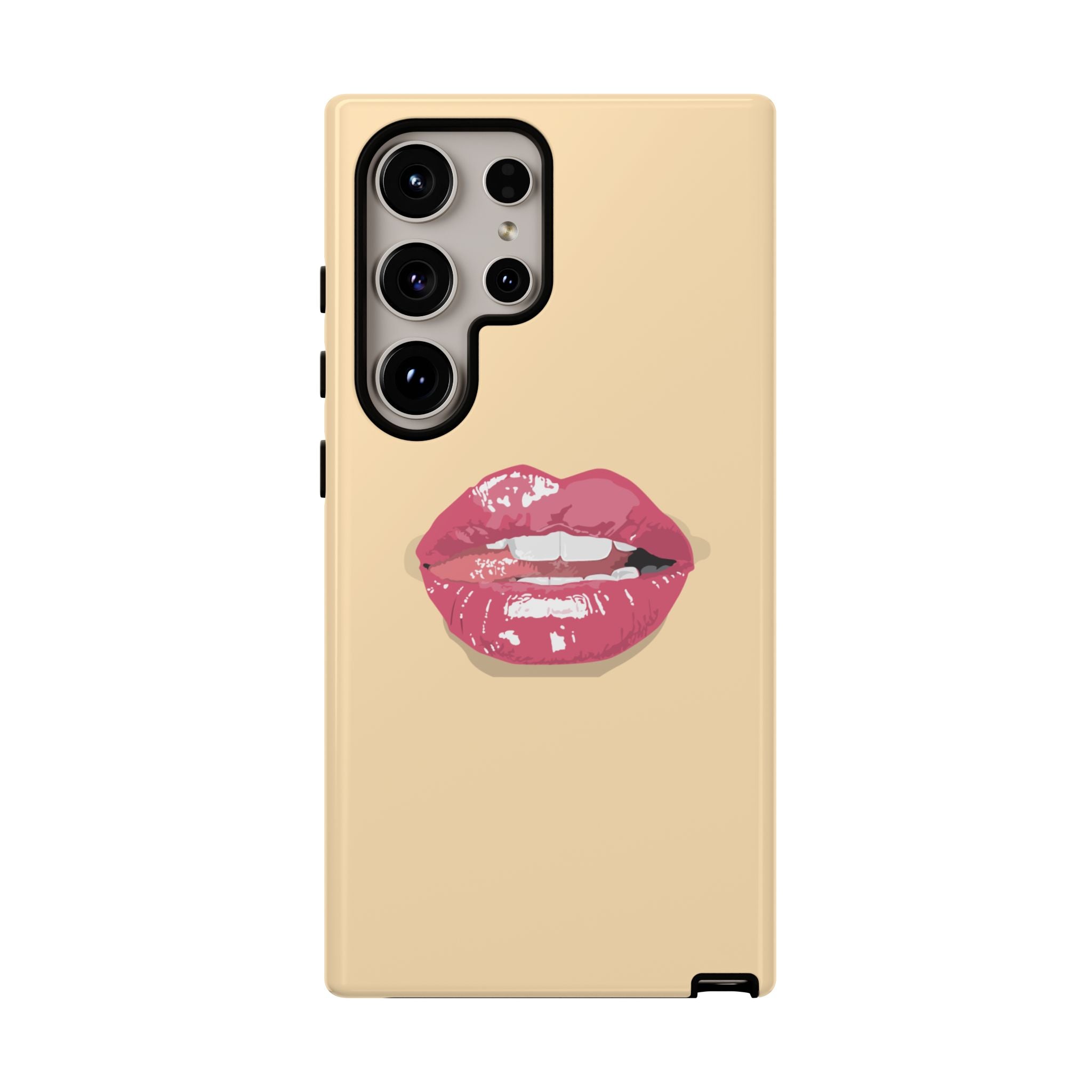 Stylish Phone Case with Lip Print, Trendy Mobile Cover, Fashion Accessory, Gift for Her, Cute Cell Phone Case