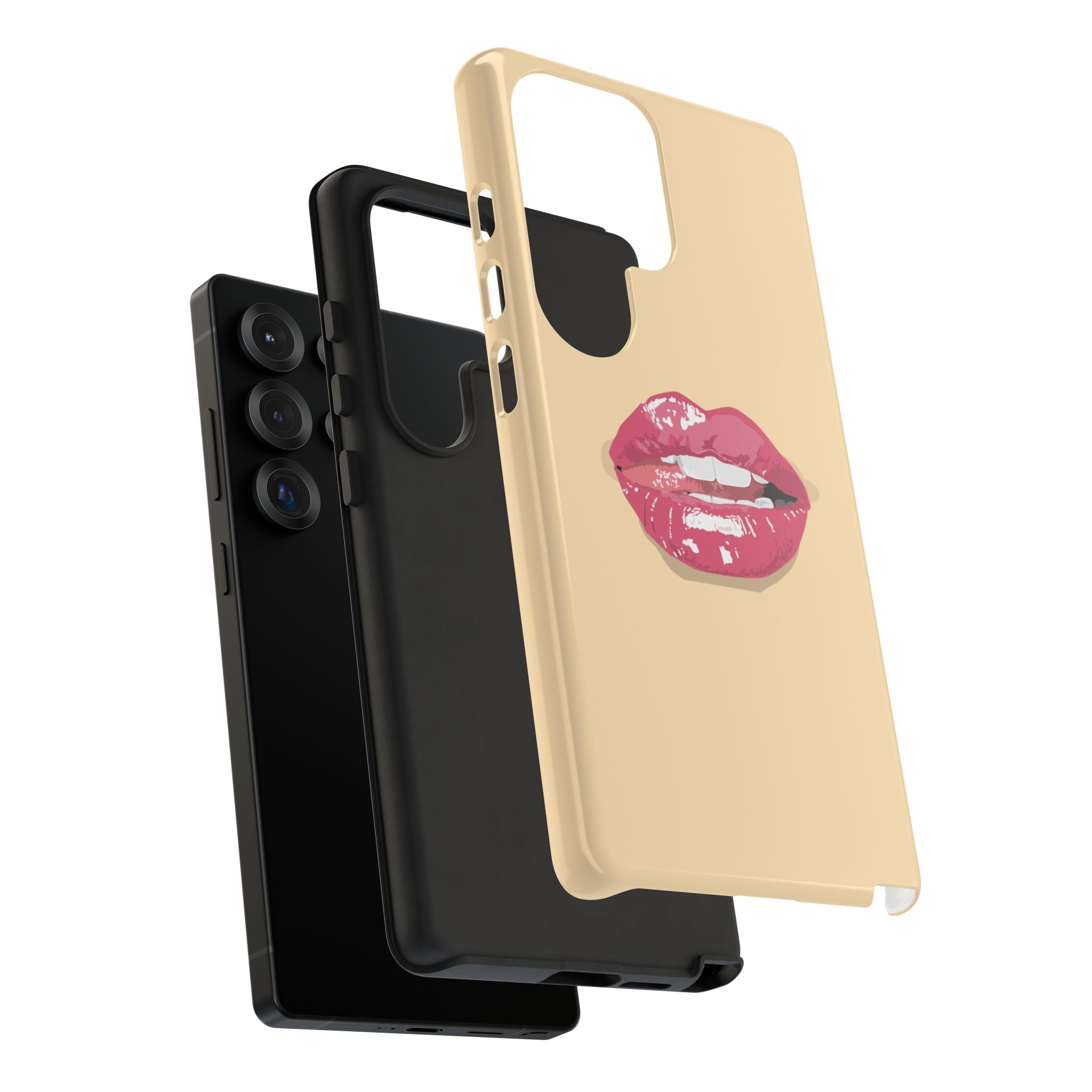 Stylish Phone Case with Lip Print, Trendy Mobile Cover, Fashion Accessory, Gift for Her, Cute Cell Phone Case
