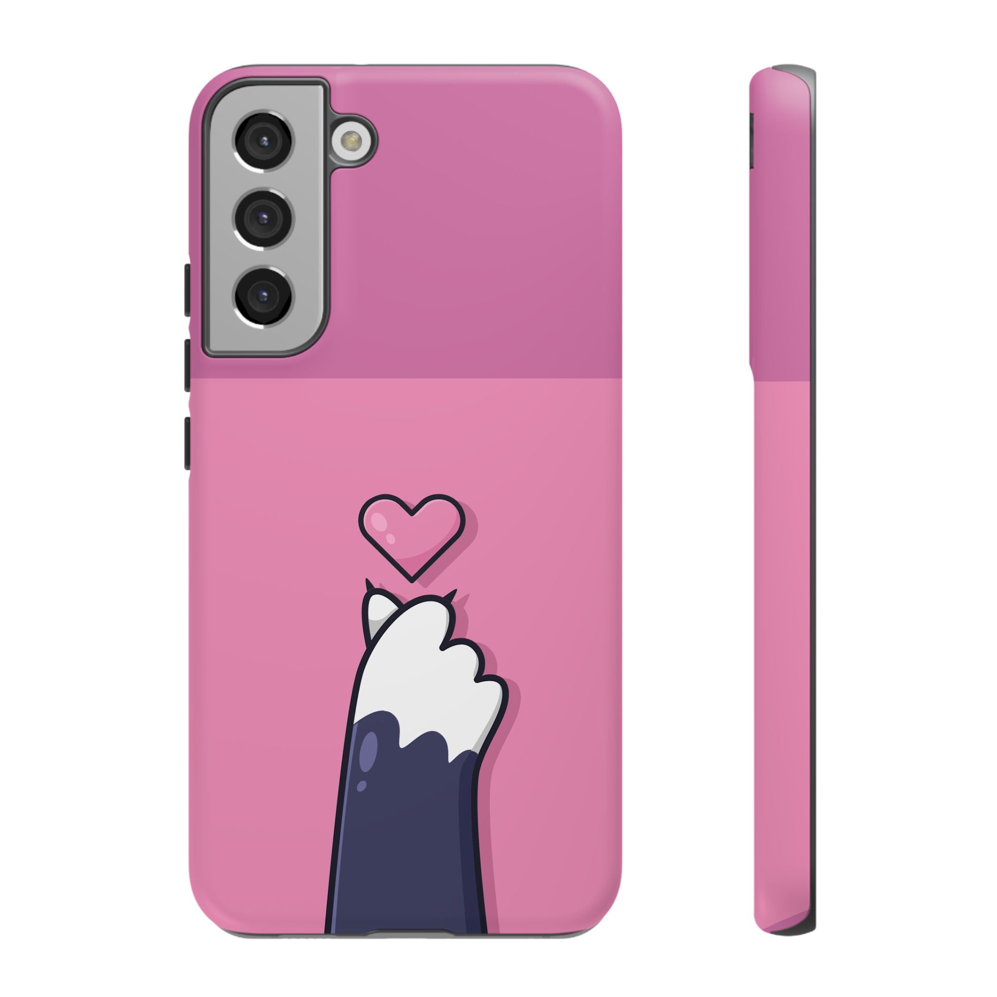 Cute Cat Paw Phone Case, Playful Pet Lover Gift, Animal Print Phone Cover, Heart Design Case, Fun Feminine Case, Kawaii Style