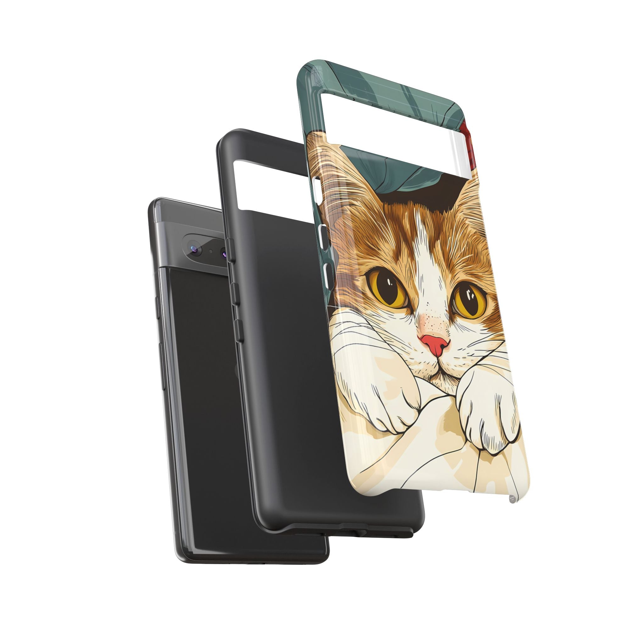 Cute Cat Phone Case - Ideal for Cat Lovers, Pet Owners, Birthday Gifts, Smartphone Accessories, Funny Pet Humor