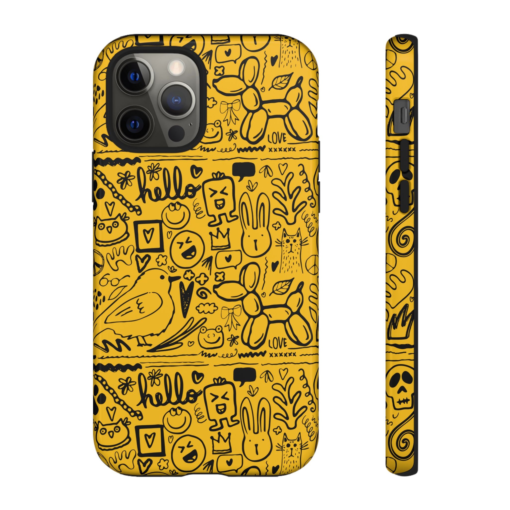 Vibrant Phone Case, Cute Yellow Floral iPhone Cover, Stylish Tough Case, Fun Phone Accessory, Perfect Gift for Teens