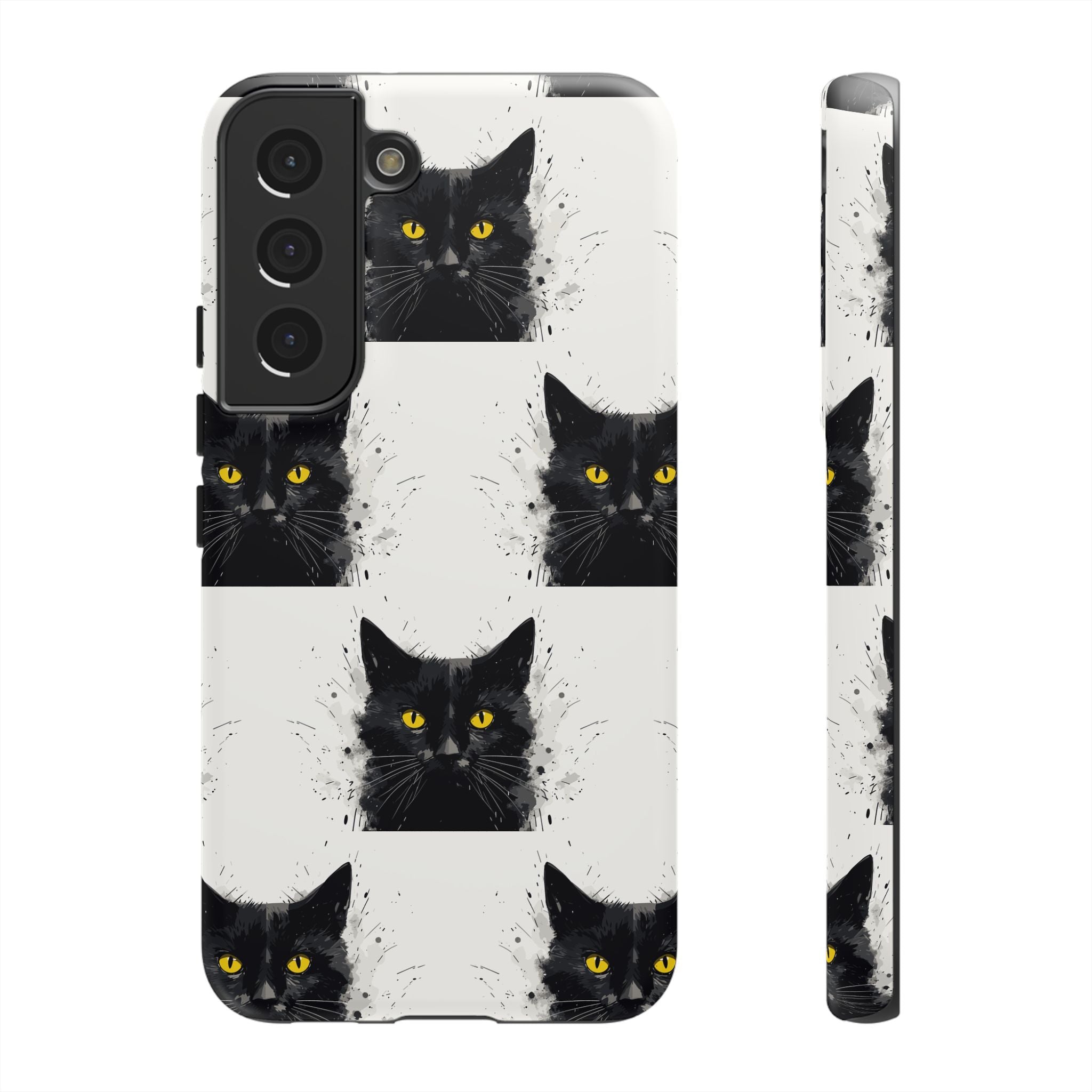 Black Cat Phone Case, Tough Cases, Cat Lover Gift, Unique Design, Halloween, Animal Accessories, Custom Phone Cover