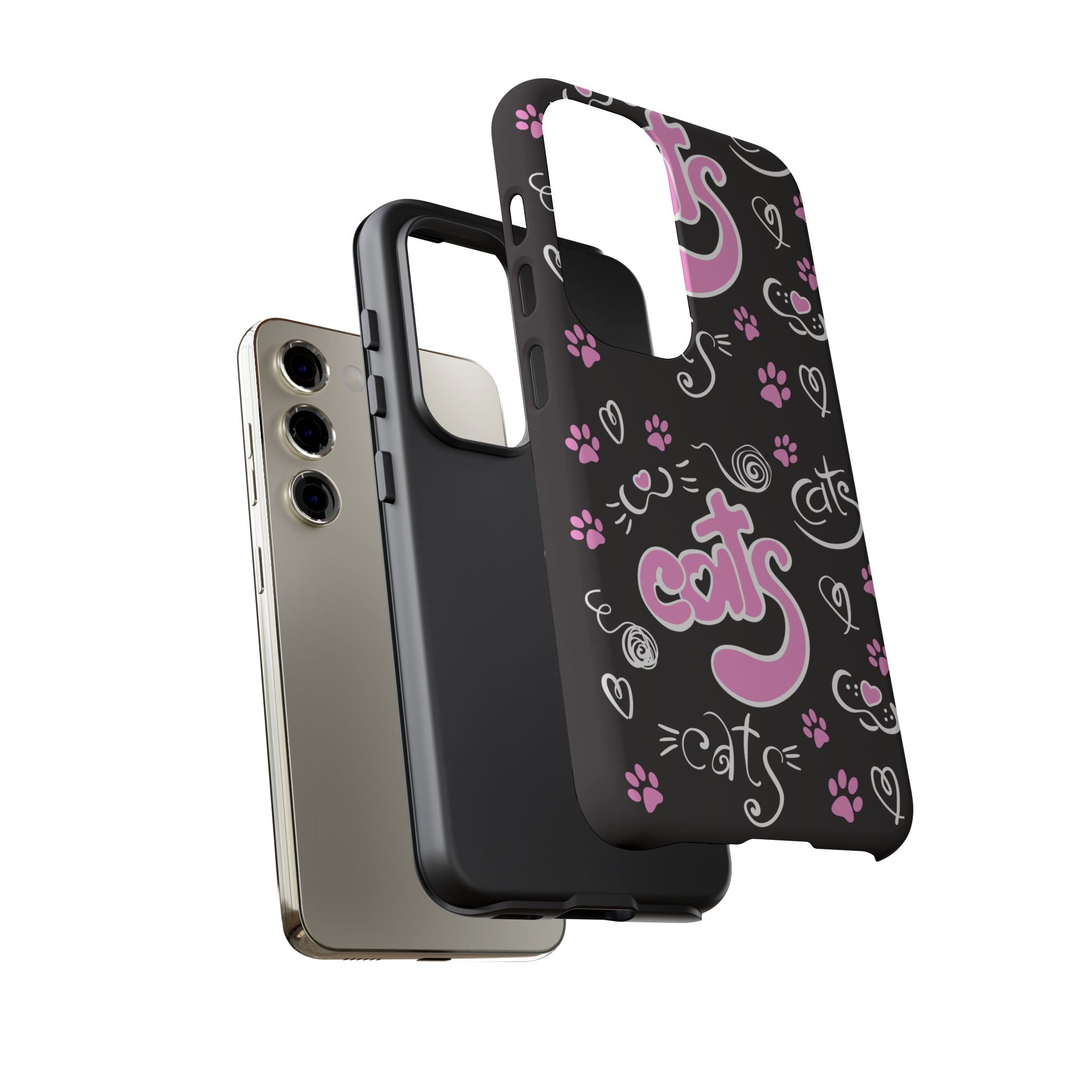 Cute Cat Print Phone Cases, Tough Cases for Cat Lovers, Pet Phone Cover, Gift for Cat Moms, Stylish Phone Accessories