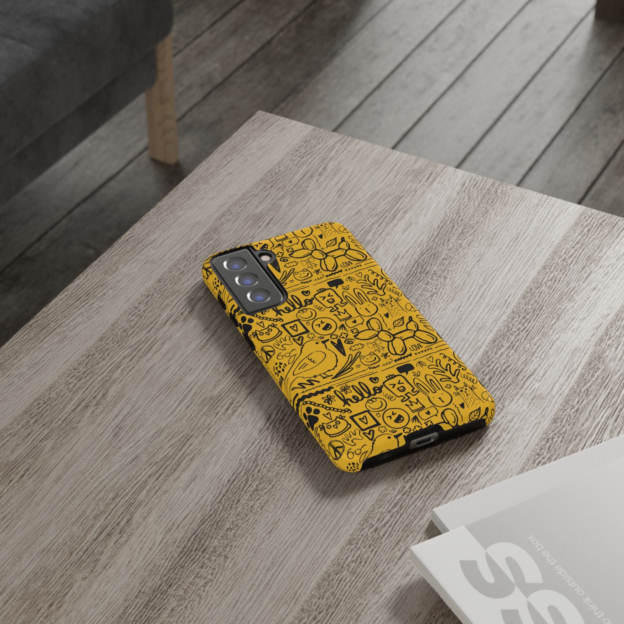 Vibrant Phone Case, Cute Yellow Floral iPhone Cover, Stylish Tough Case, Fun Phone Accessory, Perfect Gift for Teens