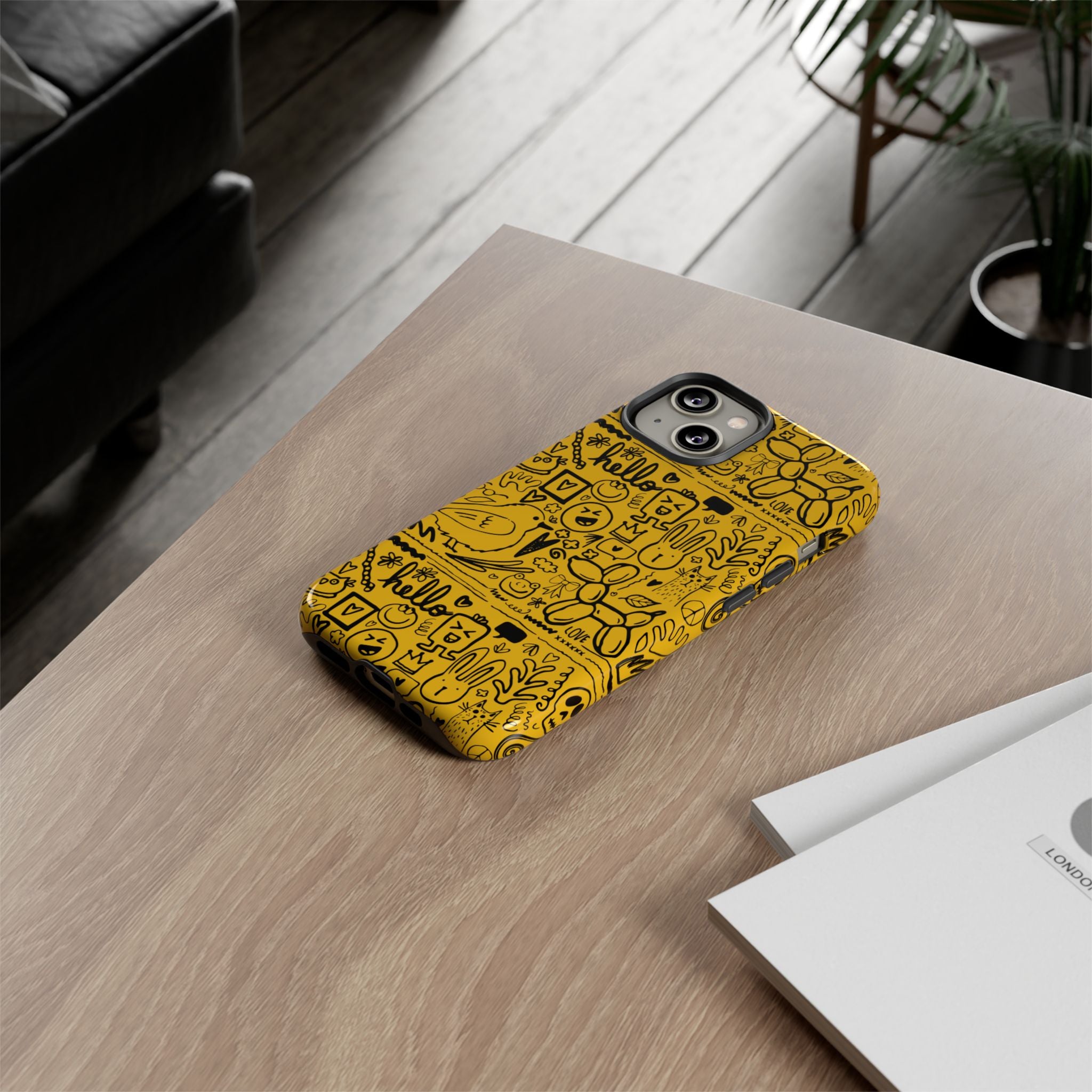 Vibrant Phone Case, Cute Yellow Floral iPhone Cover, Stylish Tough Case, Fun Phone Accessory, Perfect Gift for Teens