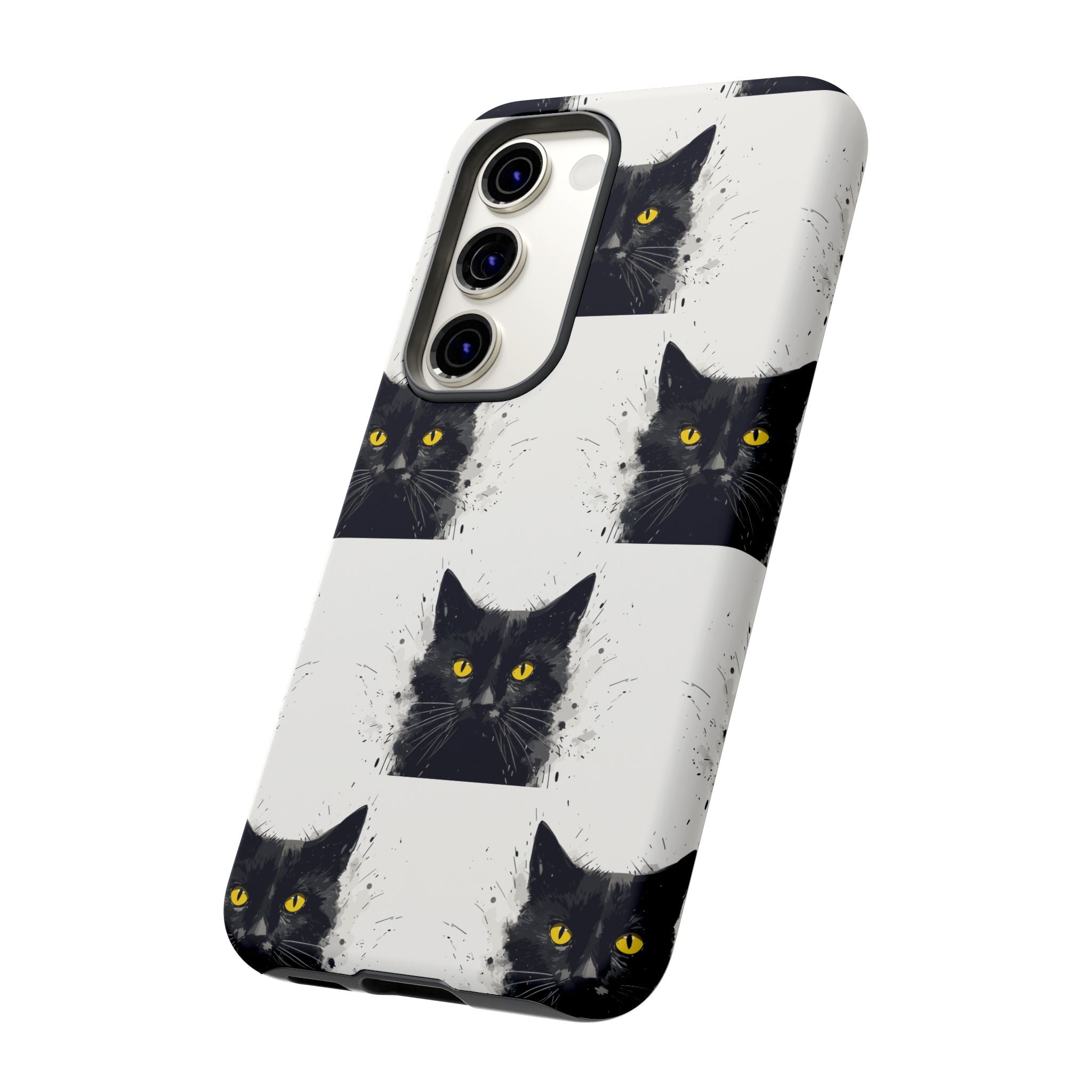 Black Cat Phone Case, Tough Cases, Cat Lover Gift, Unique Design, Halloween, Animal Accessories, Custom Phone Cover