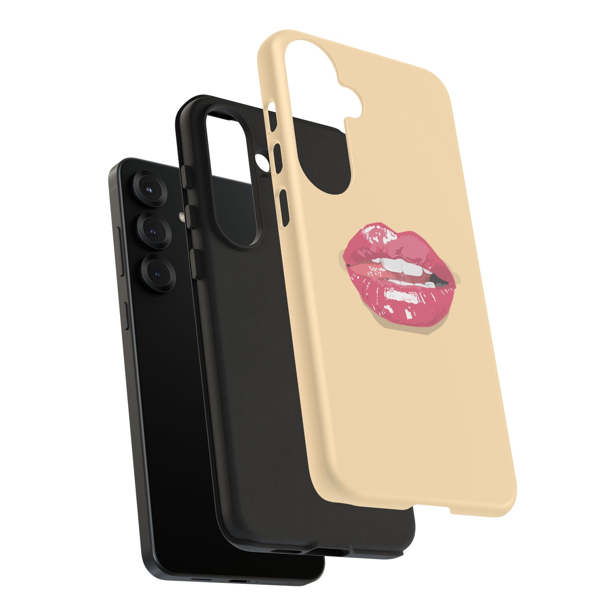 Stylish Phone Case with Lip Print, Trendy Mobile Cover, Fashion Accessory, Gift for Her, Cute Cell Phone Case