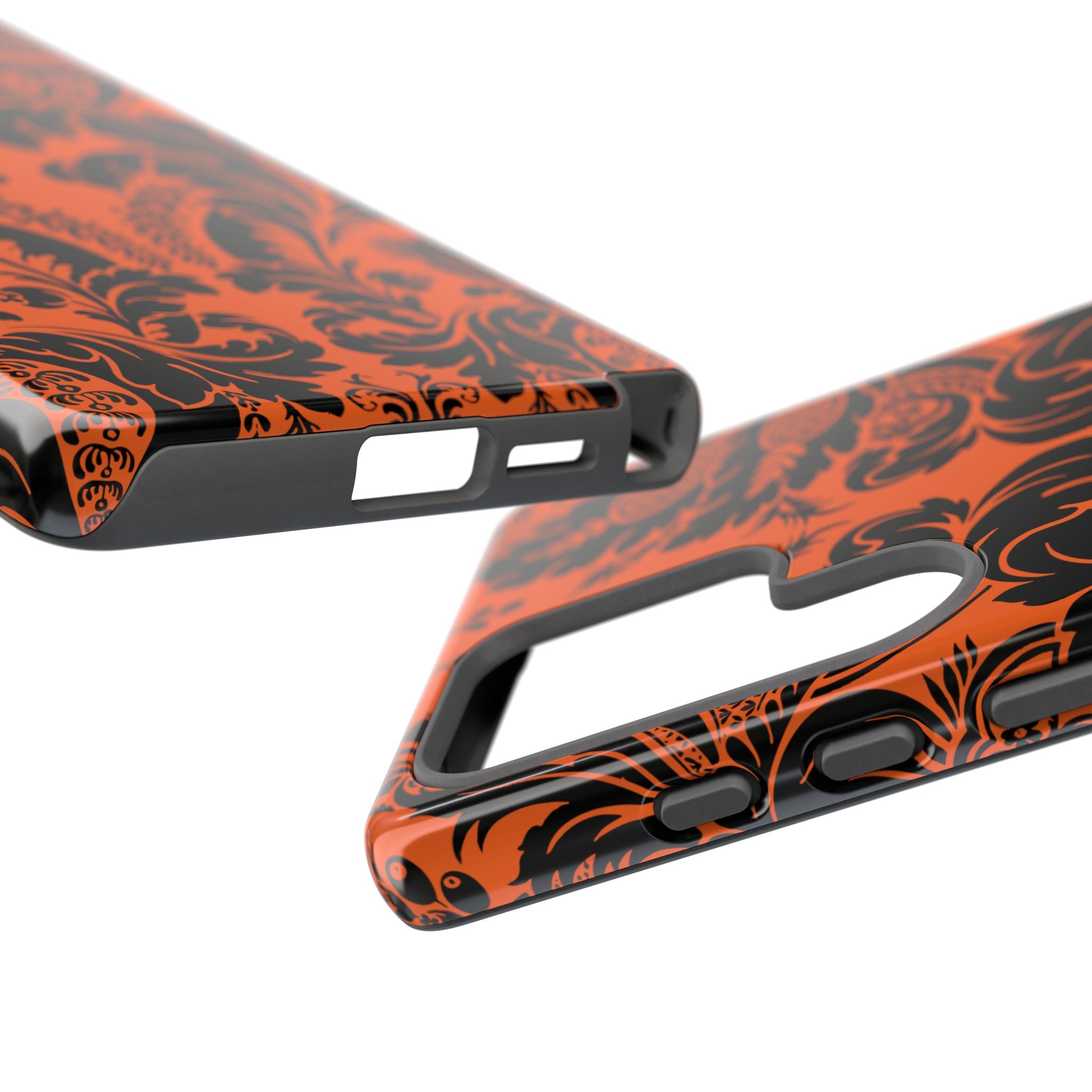 Elegant Phone Case with Orange Floral Design | Tough Cases, Smartphone Cover, Gift for Her, Floral Patterns, Stylish Accessories