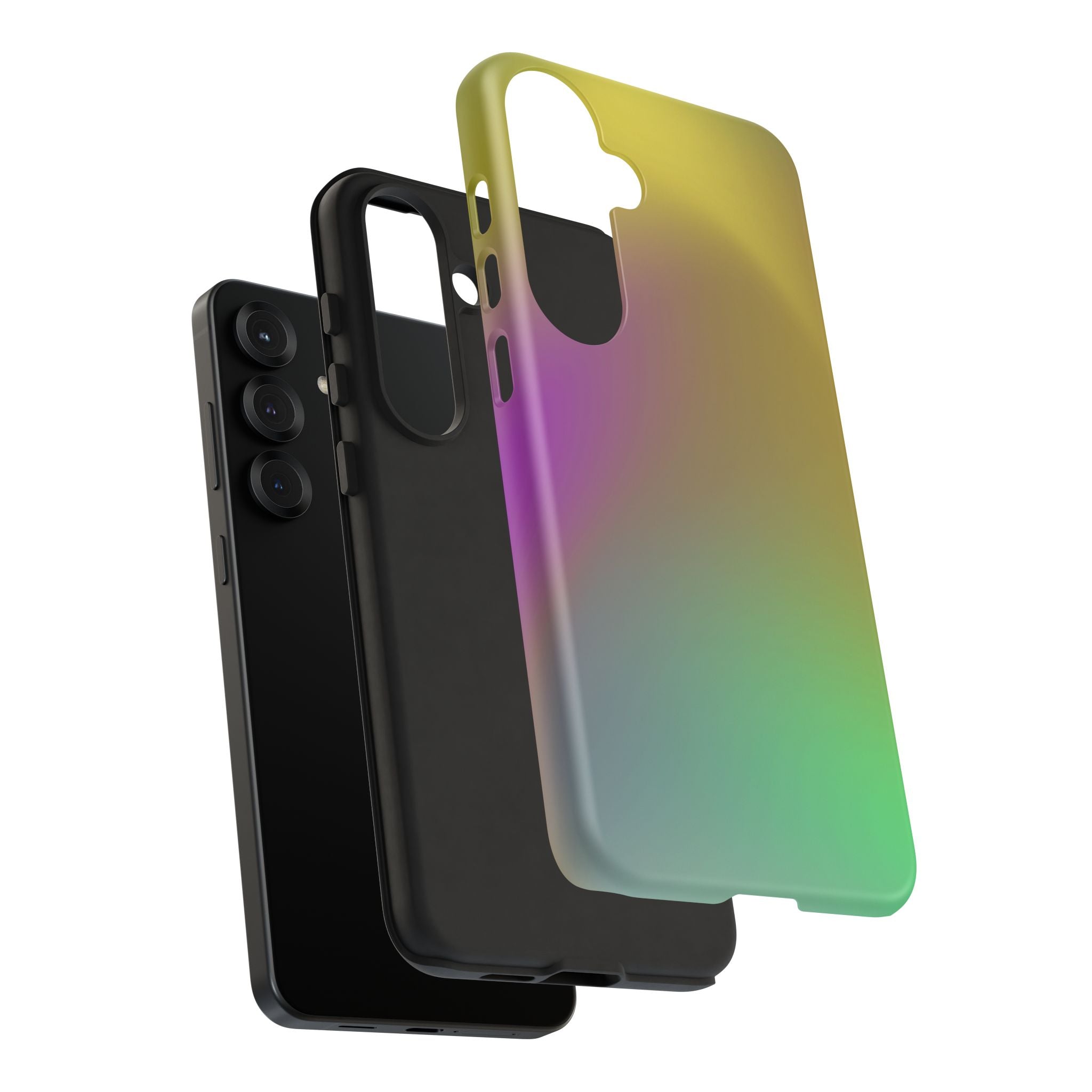 Vibrant Phone Case, Tough Cases, Colorful Phone Cover, Durable Mobile Case, Yellow Green Gradient Design