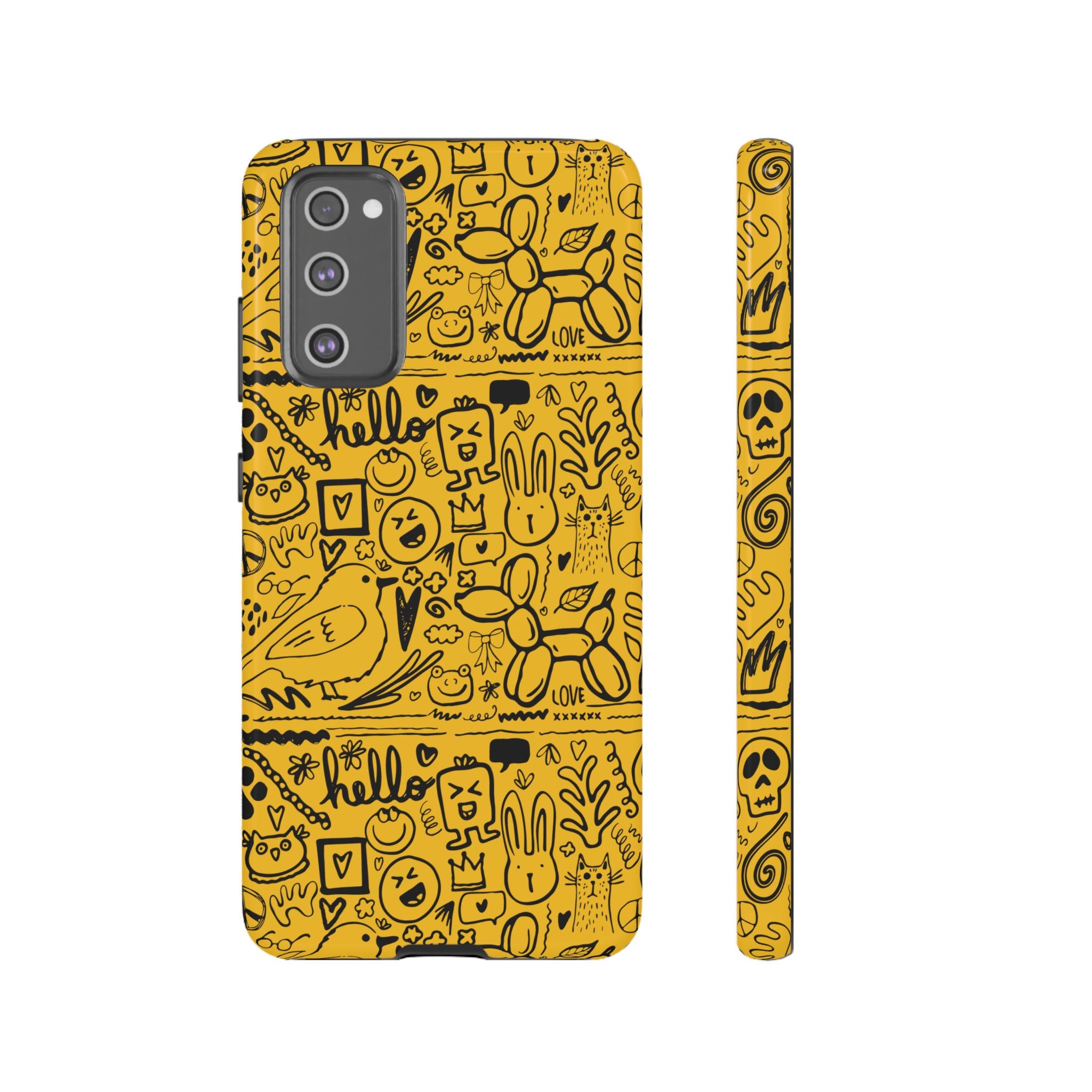 Vibrant Phone Case, Cute Yellow Floral iPhone Cover, Stylish Tough Case, Fun Phone Accessory, Perfect Gift for Teens