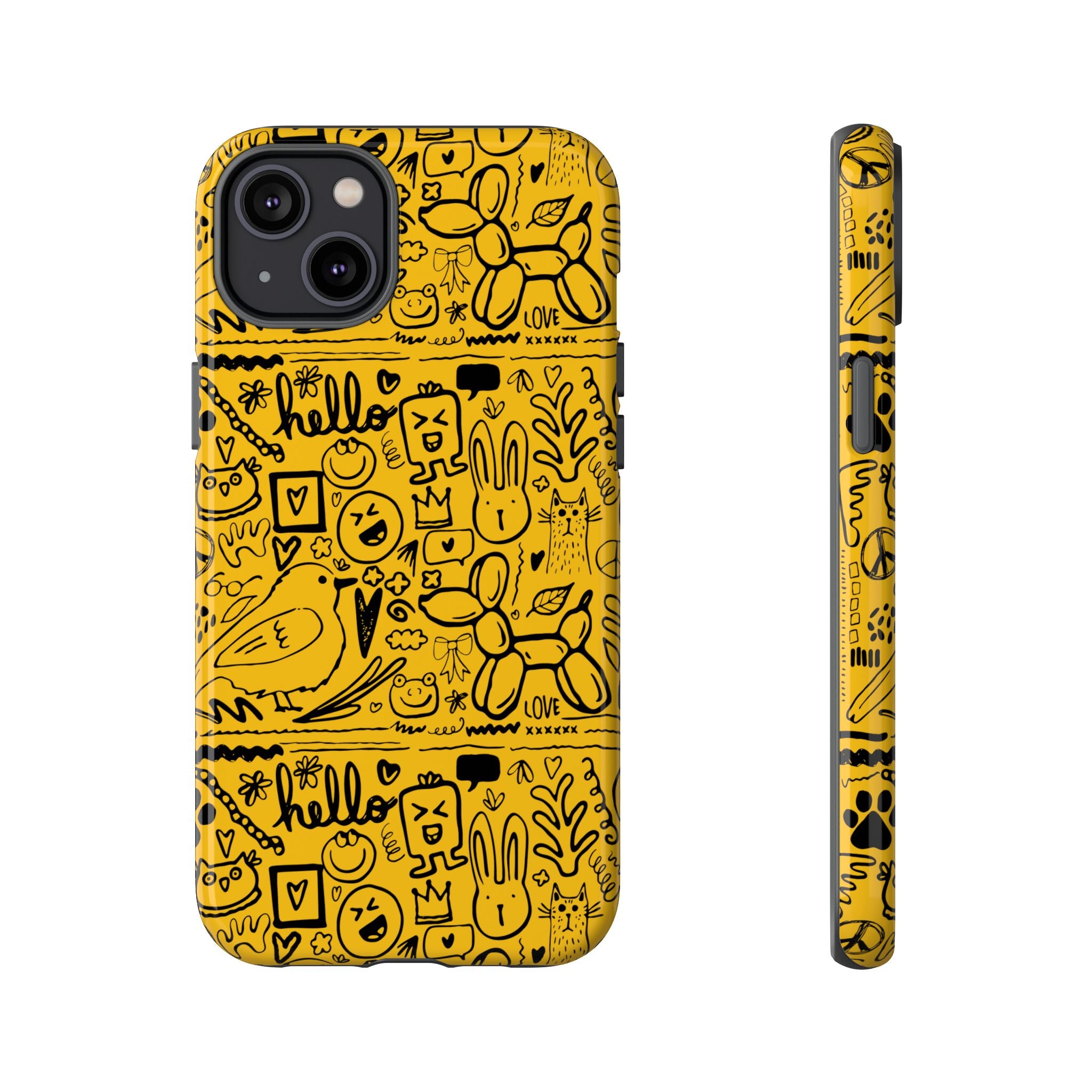 Vibrant Phone Case, Cute Yellow Floral iPhone Cover, Stylish Tough Case, Fun Phone Accessory, Perfect Gift for Teens