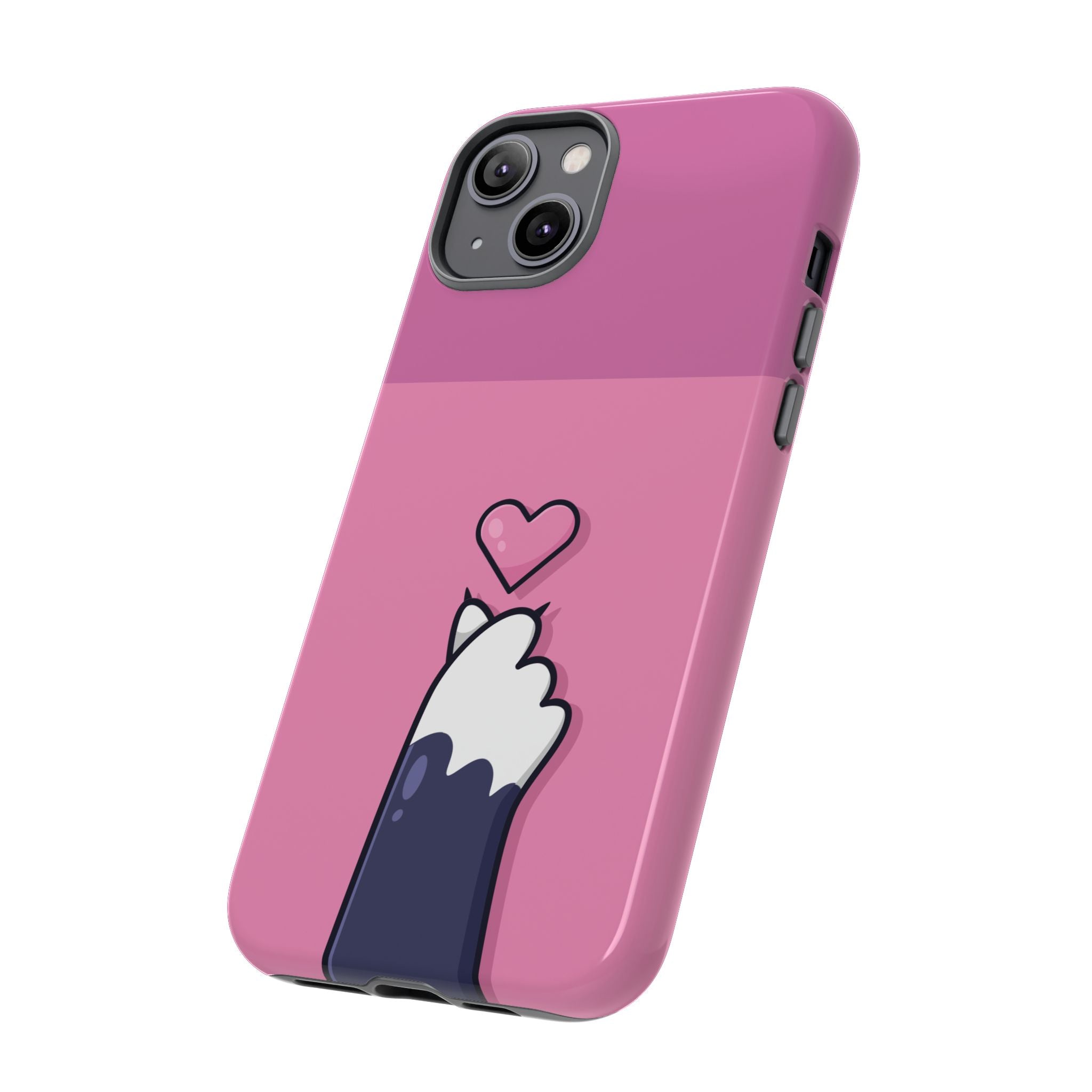 Cute Cat Paw Phone Case, Playful Pet Lover Gift, Animal Print Phone Cover, Heart Design Case, Fun Feminine Case, Kawaii Style