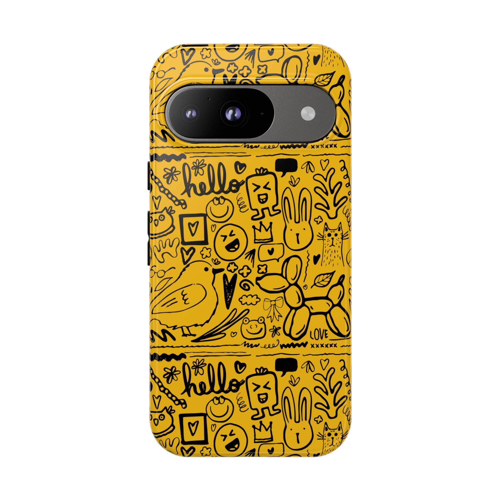 Vibrant Phone Case, Cute Yellow Floral iPhone Cover, Stylish Tough Case, Fun Phone Accessory, Perfect Gift for Teens
