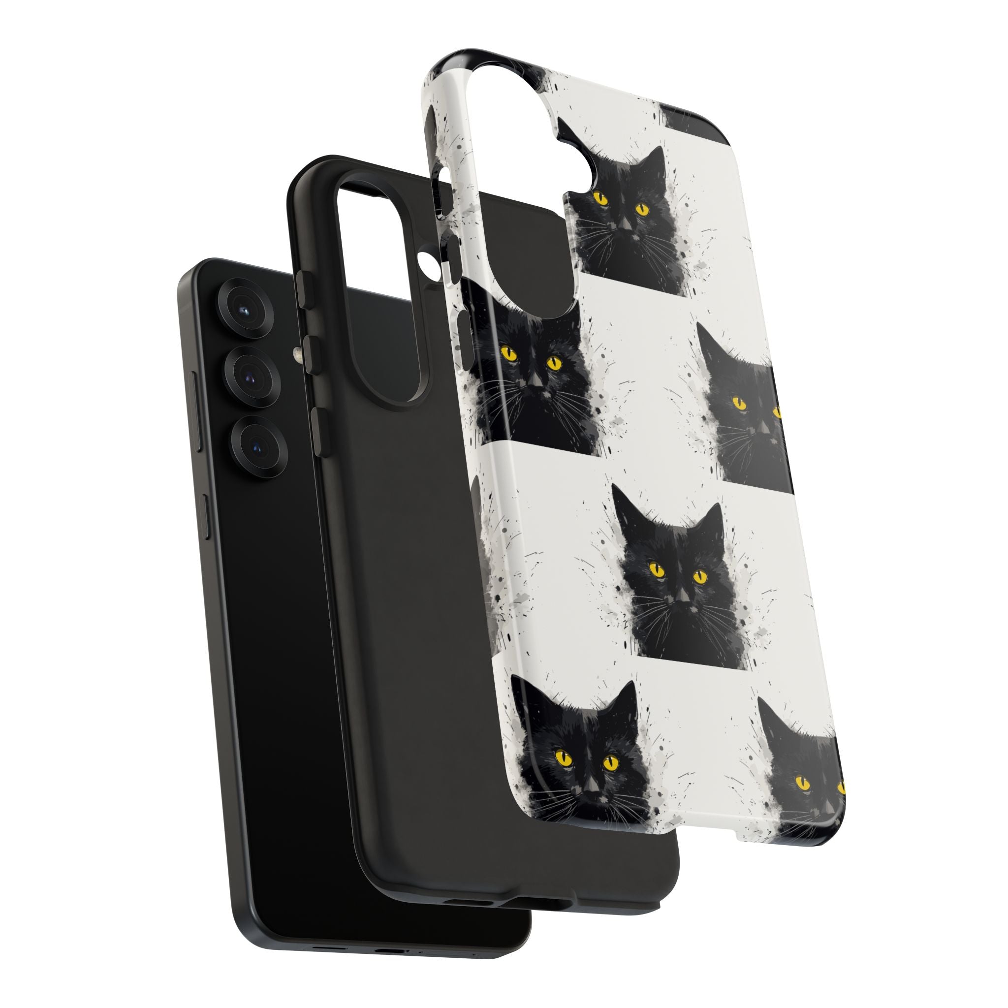 Black Cat Phone Case, Tough Cases, Cat Lover Gift, Unique Design, Halloween, Animal Accessories, Custom Phone Cover