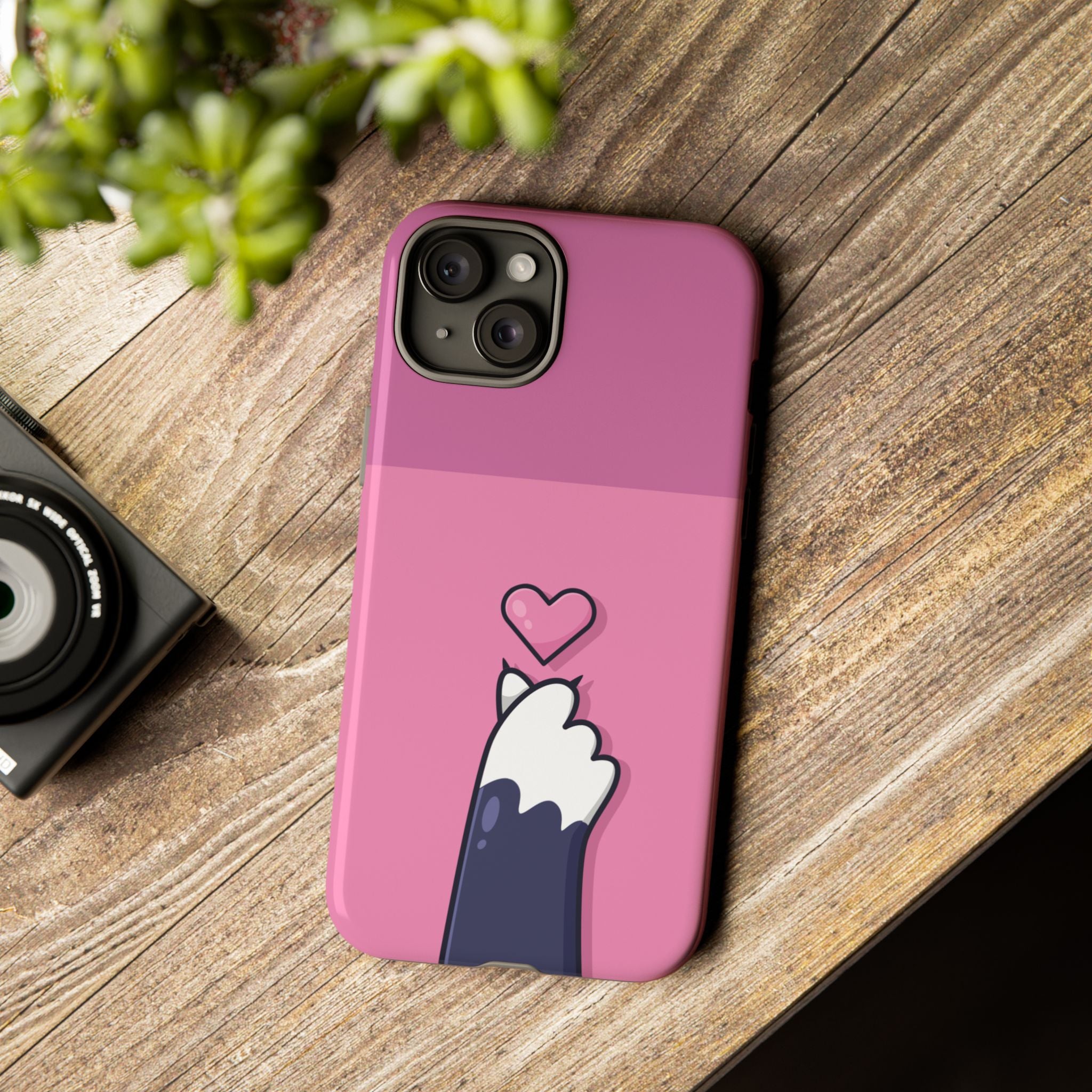 Cute Cat Paw Phone Case, Playful Pet Lover Gift, Animal Print Phone Cover, Heart Design Case, Fun Feminine Case, Kawaii Style