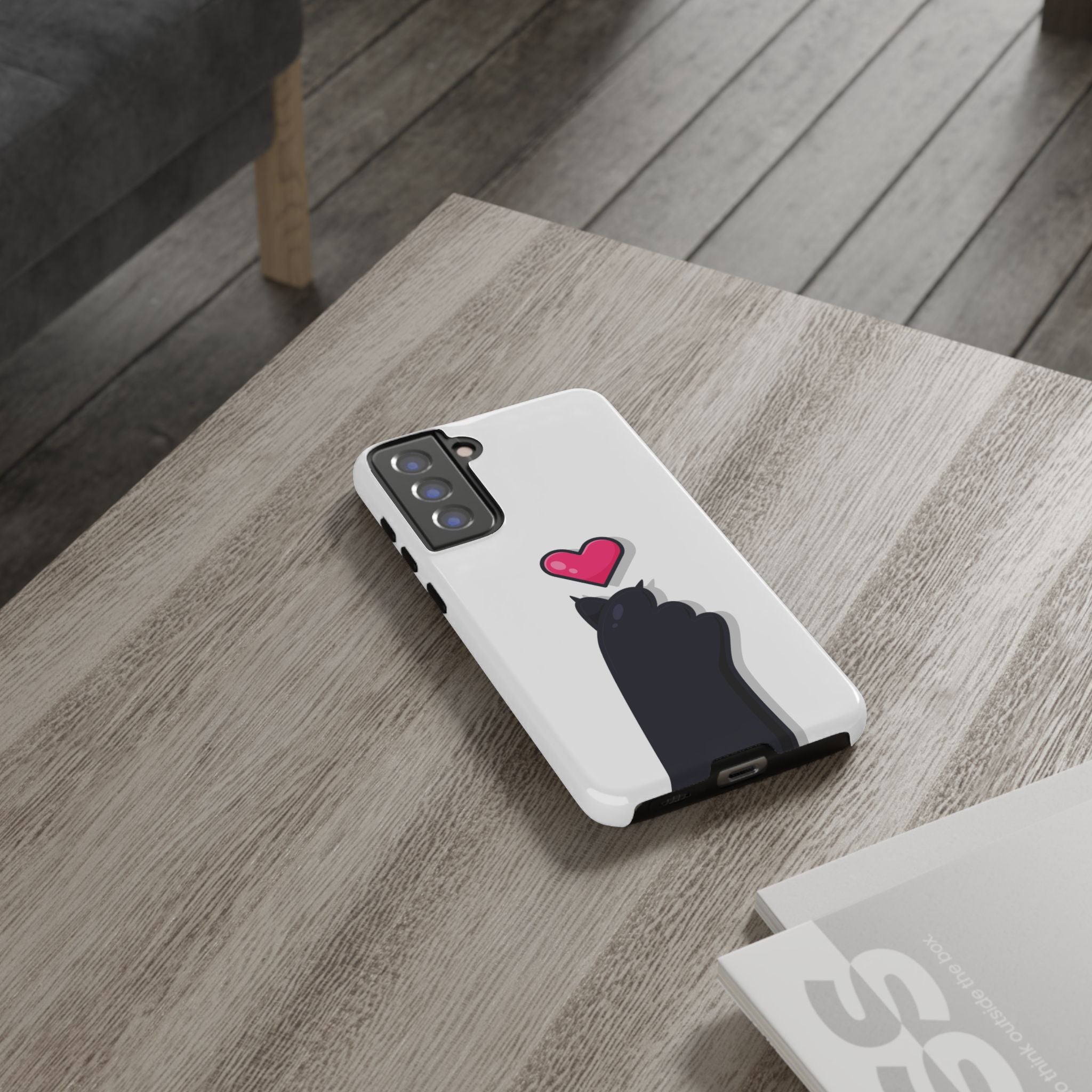 Cute Cat Love Phone Case, Tough Cell Phone Cover, Animal Lover Gifts, Pet Parent Accessories, Valentine's Day Essentials