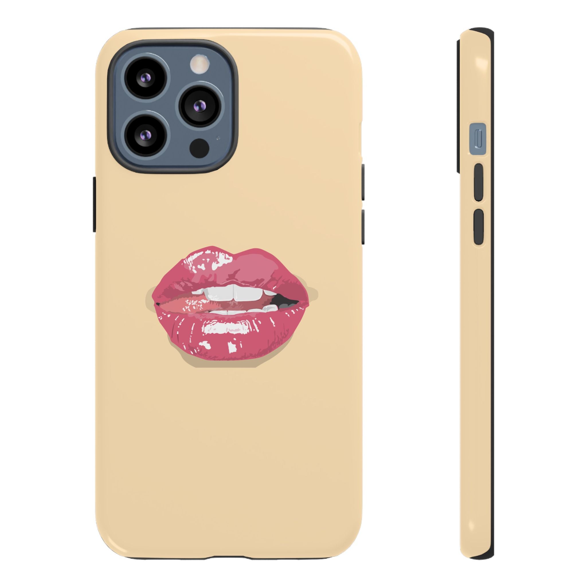 Stylish Phone Case with Lip Print, Trendy Mobile Cover, Fashion Accessory, Gift for Her, Cute Cell Phone Case