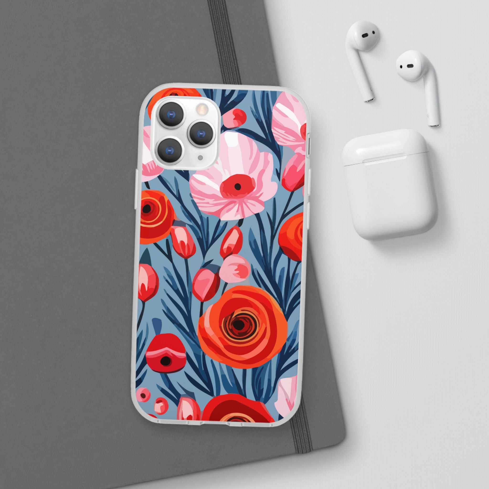 Beautiful Floral Flexi Cases for Phone, Stylish Protective Cover, Gift for Her, Phone Accessories, Floral Design
