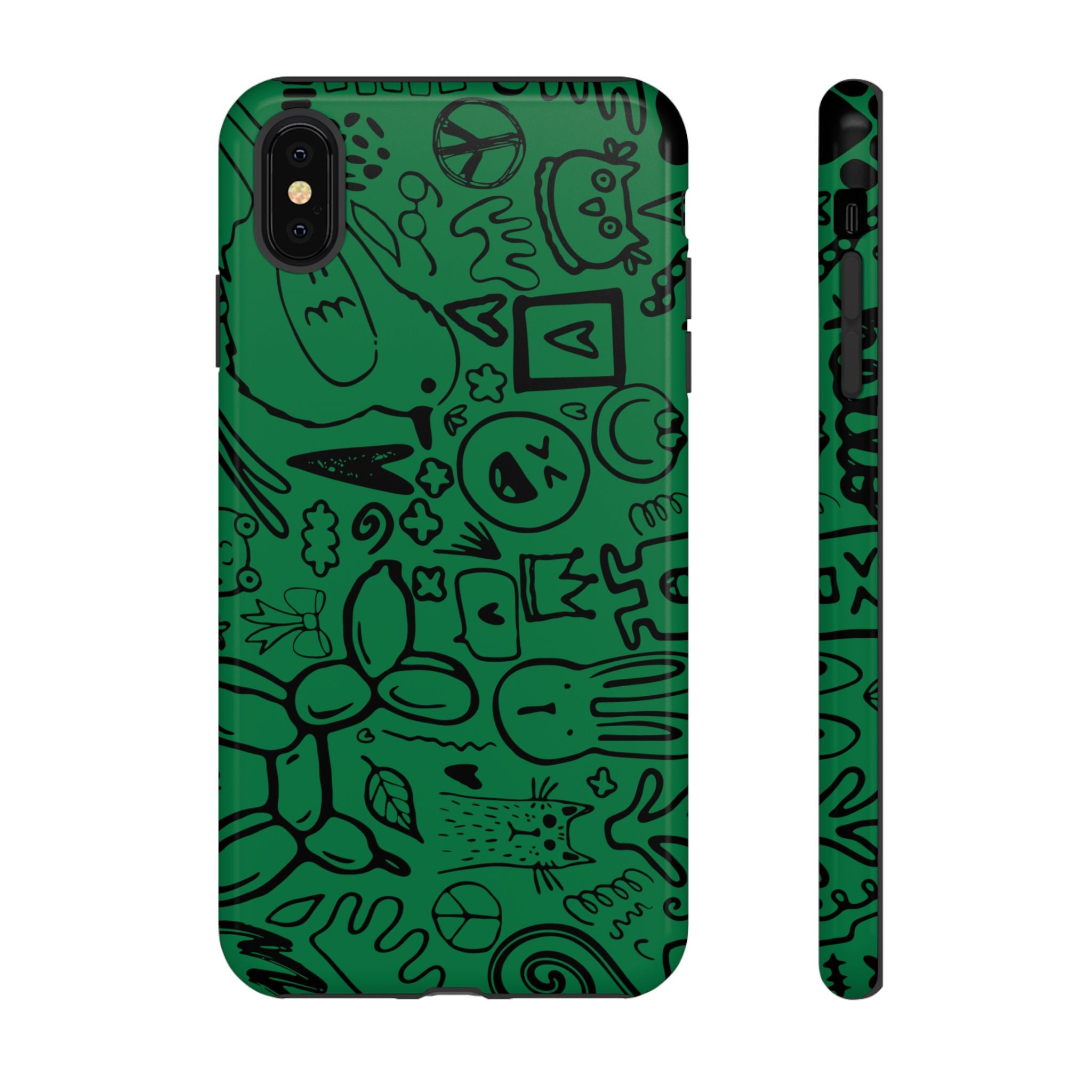 Playful Phone Case, Vibrant Green Tough Case, Quirky Graphic Design, Unique Gift for Kids, Fun Accessories, Christmas, Birthday