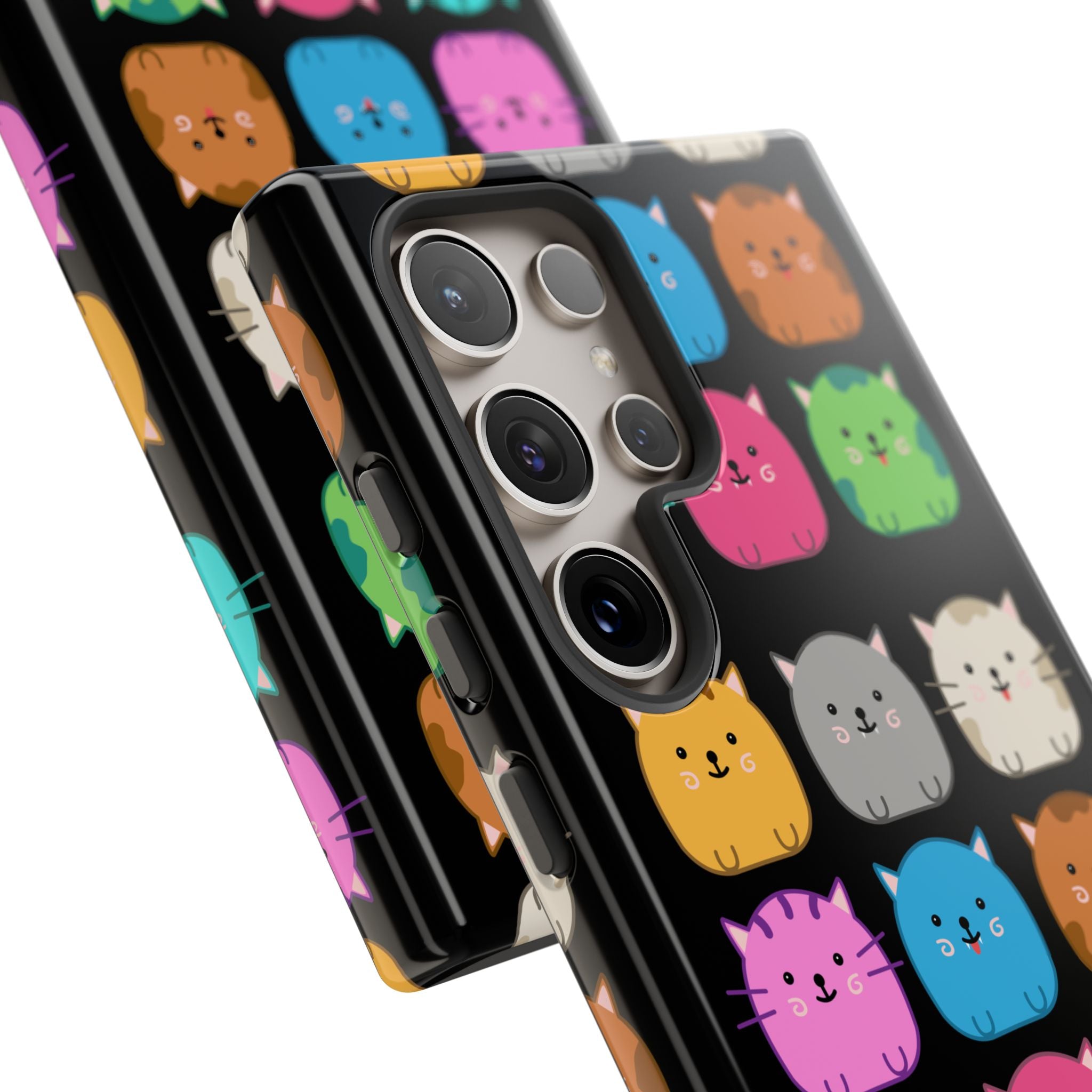 Cute Cat Phone Case, Kawaii Animal Lover Gift, Tough Phone Cover for Kids and Adults, Fun Cat Designs for Birthdays, Pet Lovers