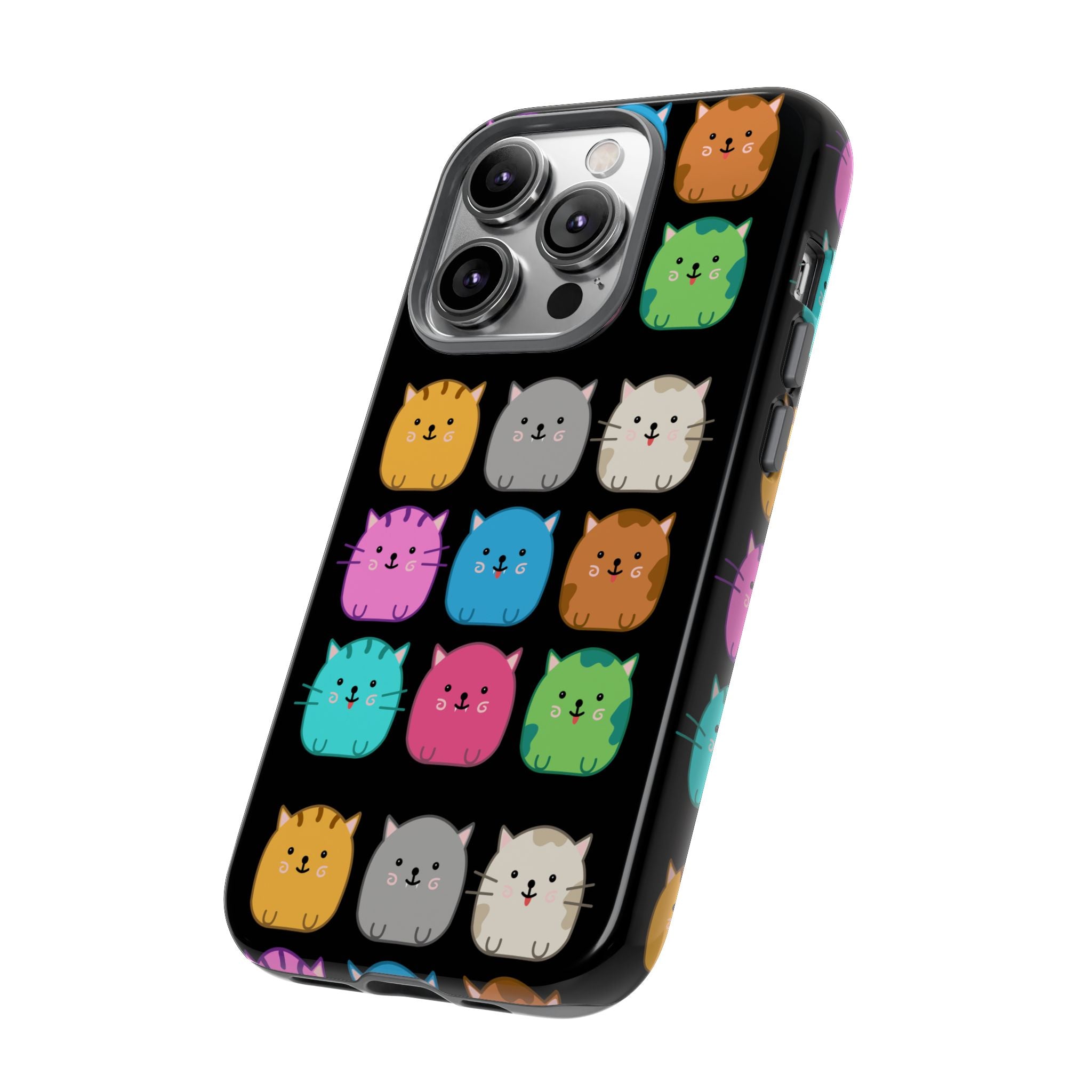 Cute Cat Phone Case, Kawaii Animal Lover Gift, Tough Phone Cover for Kids and Adults, Fun Cat Designs for Birthdays, Pet Lovers