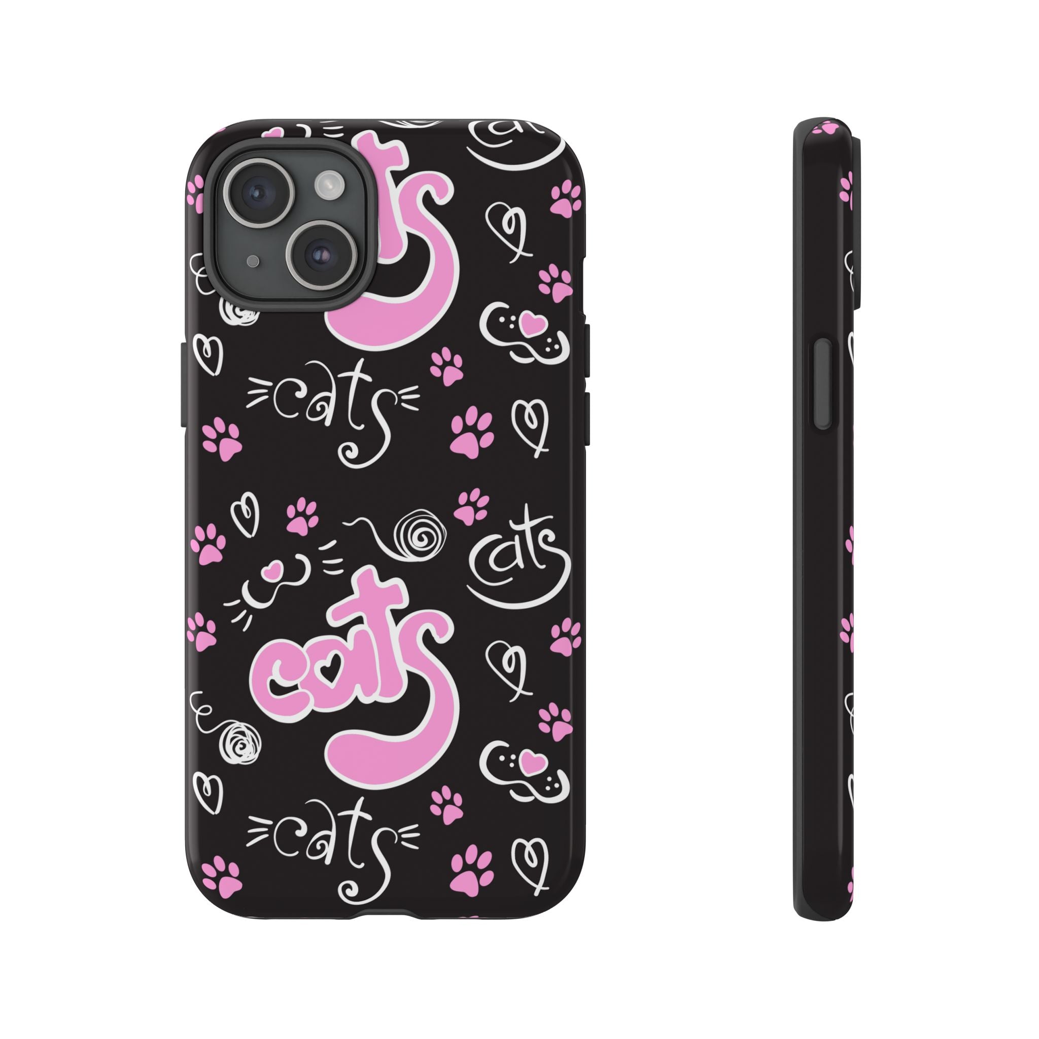Cute Cat Print Phone Cases, Tough Cases for Cat Lovers, Pet Phone Cover, Gift for Cat Moms, Stylish Phone Accessories