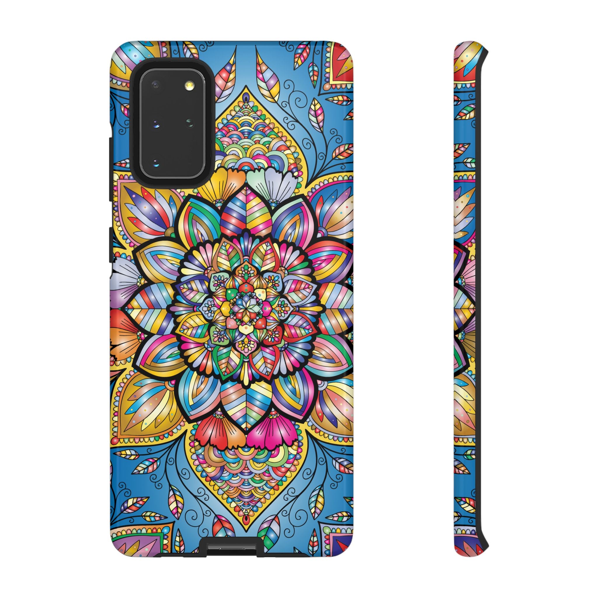 Vibrant Floral Phone Case, Tough Phone Cover, Colorful Mobile Accessory, Artistic Gift, Mandala Design, Everyday Use