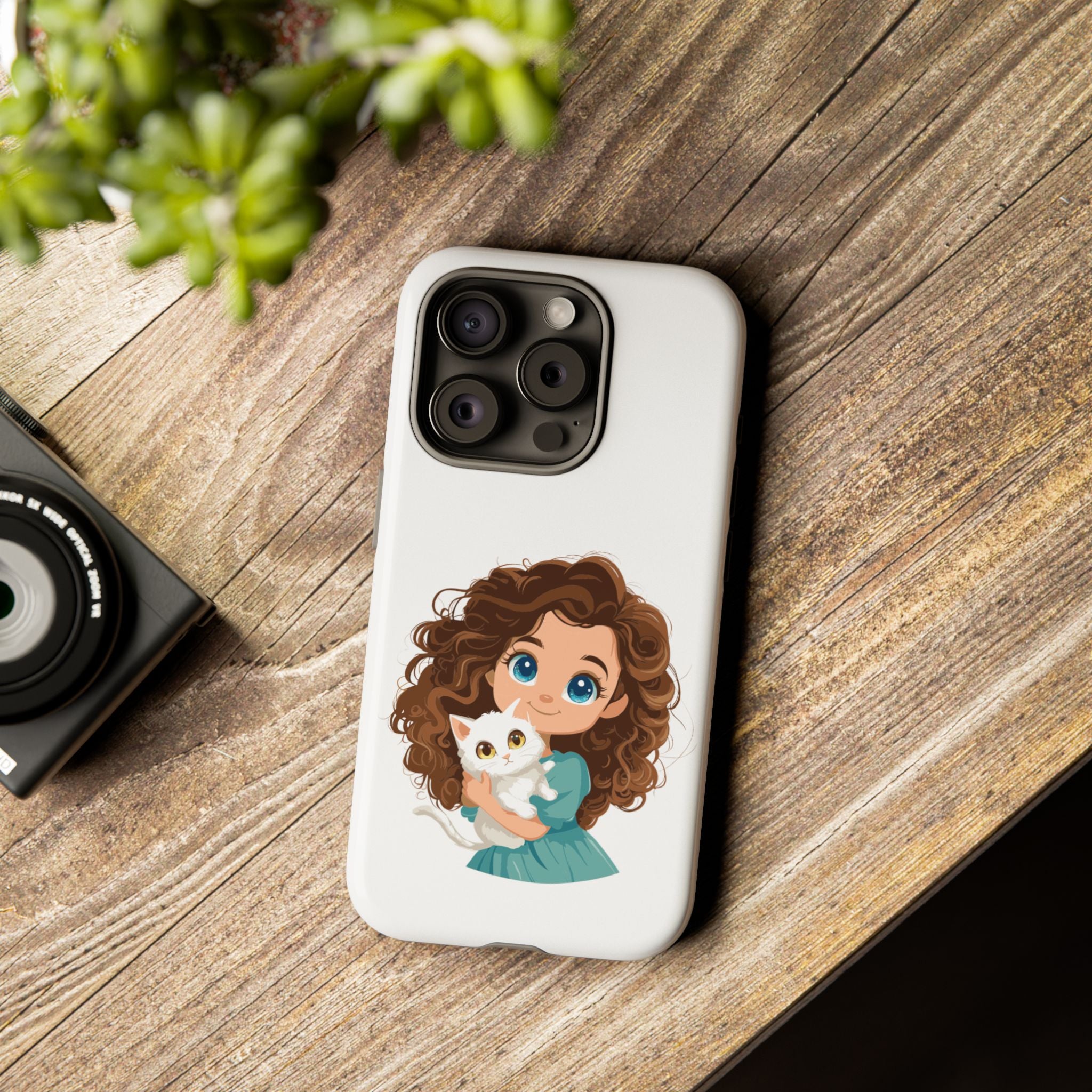 Cute Cat Lover Phone Case, Tough Phone Cover, Pet Lover Gift, Personalized Gift, Kids Phone Case, Animal Lover Accessories