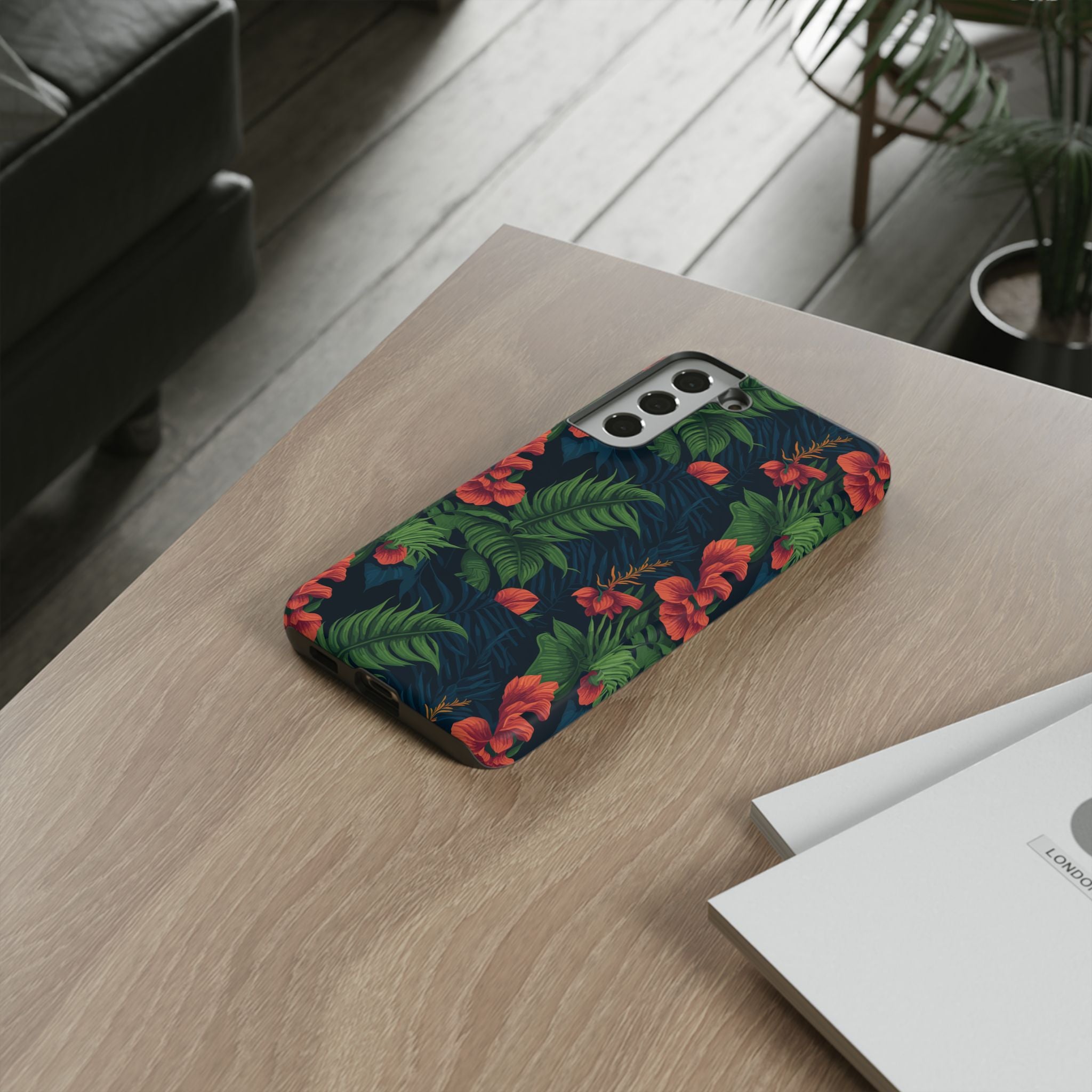 Tropical Phone Case with Floral Design, Eco-Friendly Protection for Summer Vibes, Ideal Gift for Nature Lovers, Vibrant Background