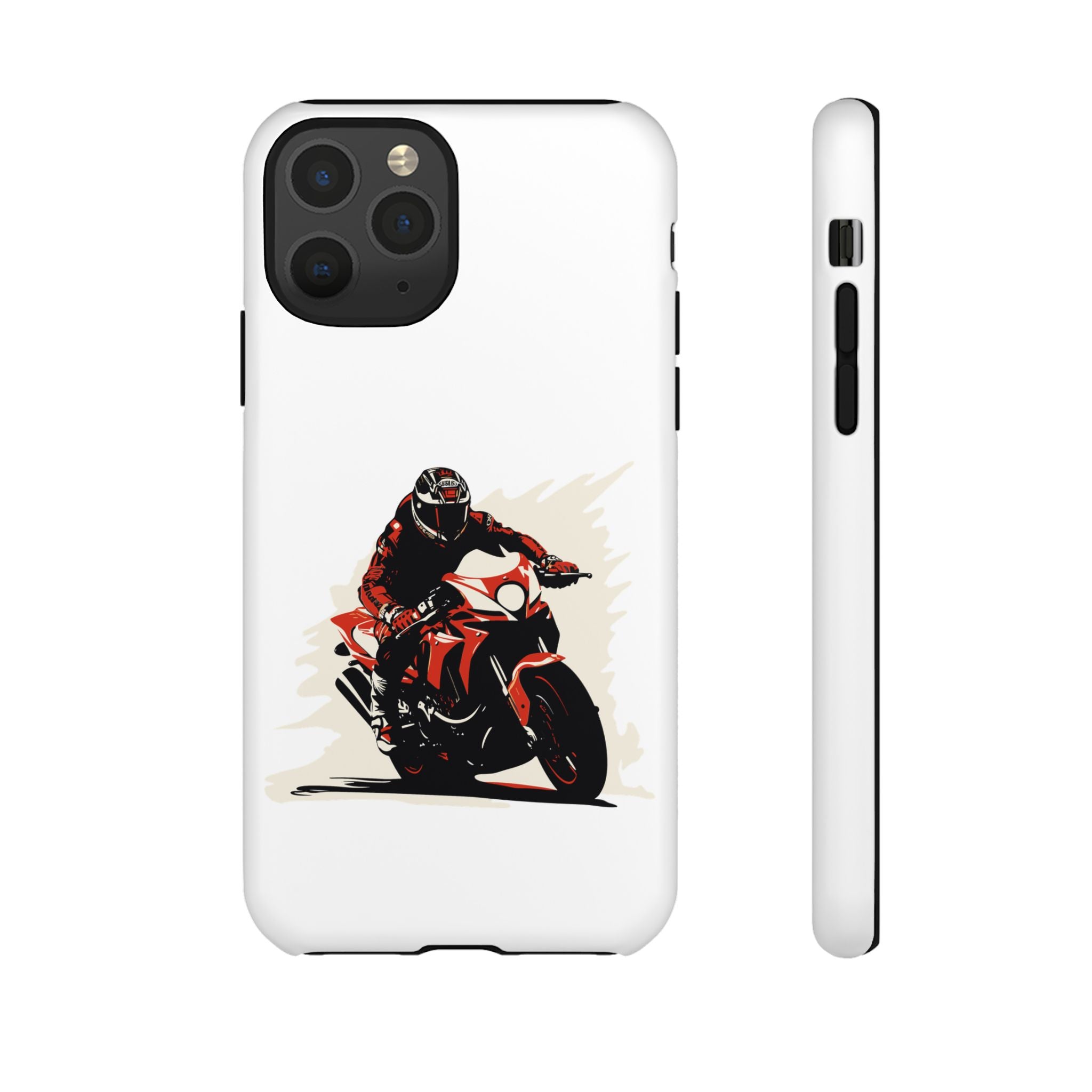Motorcycle Phone Case, Tough Cases for Riders, Biker Accessory, Gifts for Motorcyclists, Red Bike Design