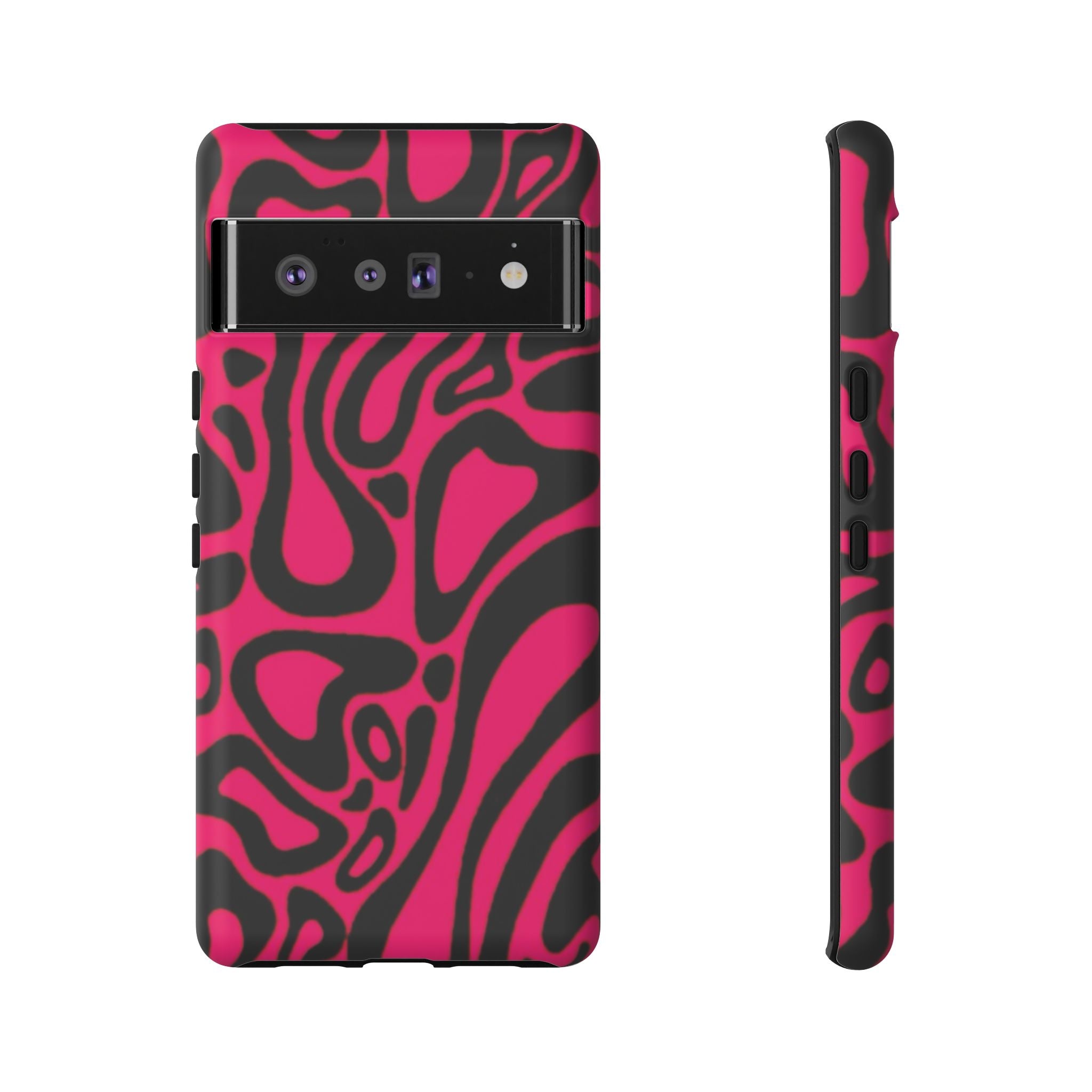 Bold Pink Patterned Phone Case, Stylish Tough Case, Trendy Accessory, Gift for Her, Tech Protection