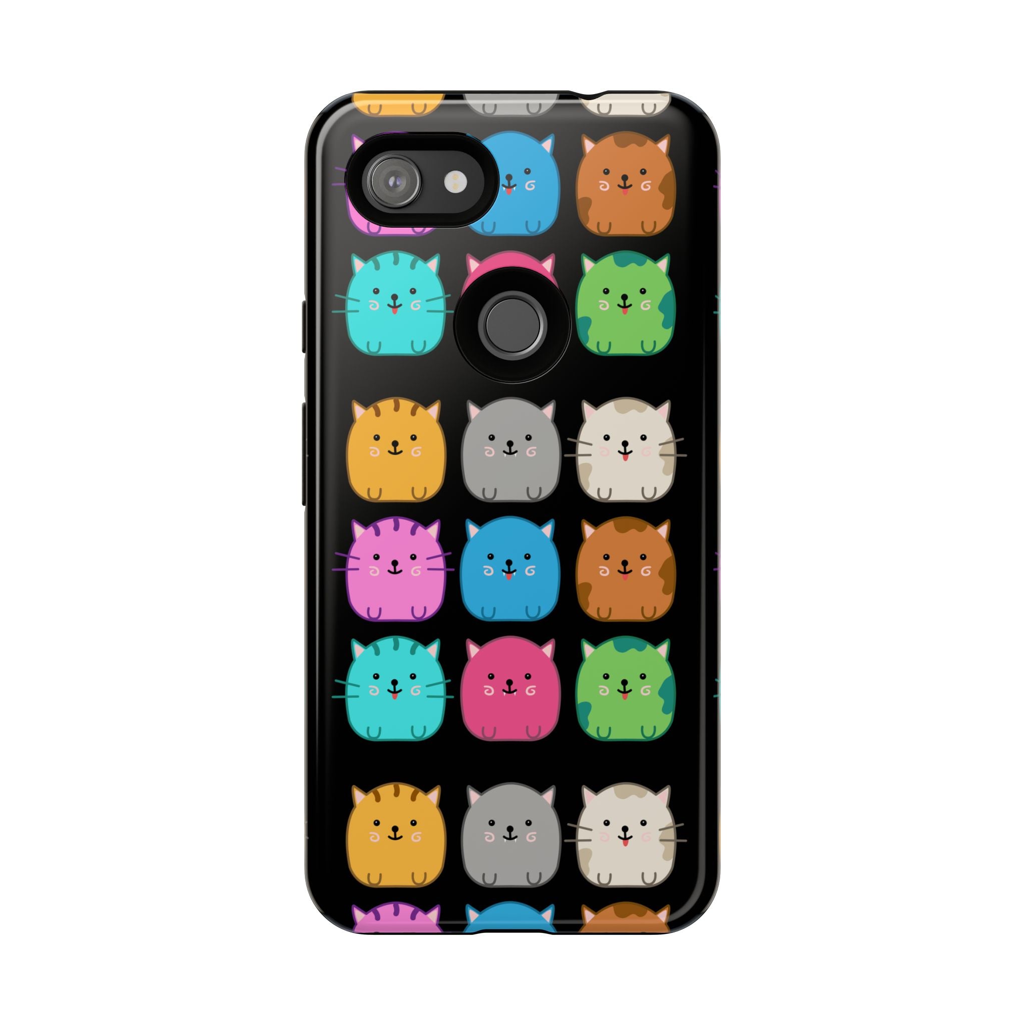 Cute Cat Phone Case, Kawaii Animal Lover Gift, Tough Phone Cover for Kids and Adults, Fun Cat Designs for Birthdays, Pet Lovers