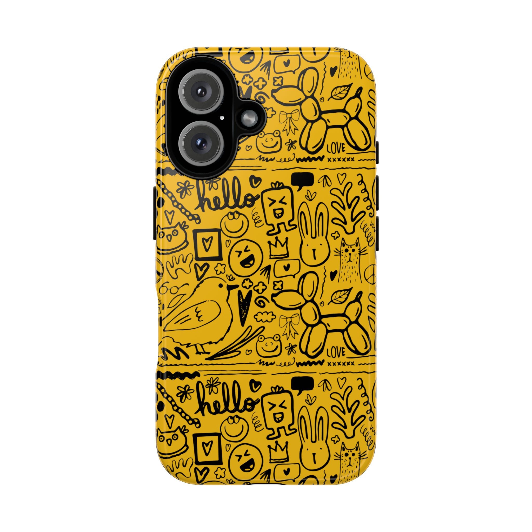 Vibrant Phone Case, Cute Yellow Floral iPhone Cover, Stylish Tough Case, Fun Phone Accessory, Perfect Gift for Teens