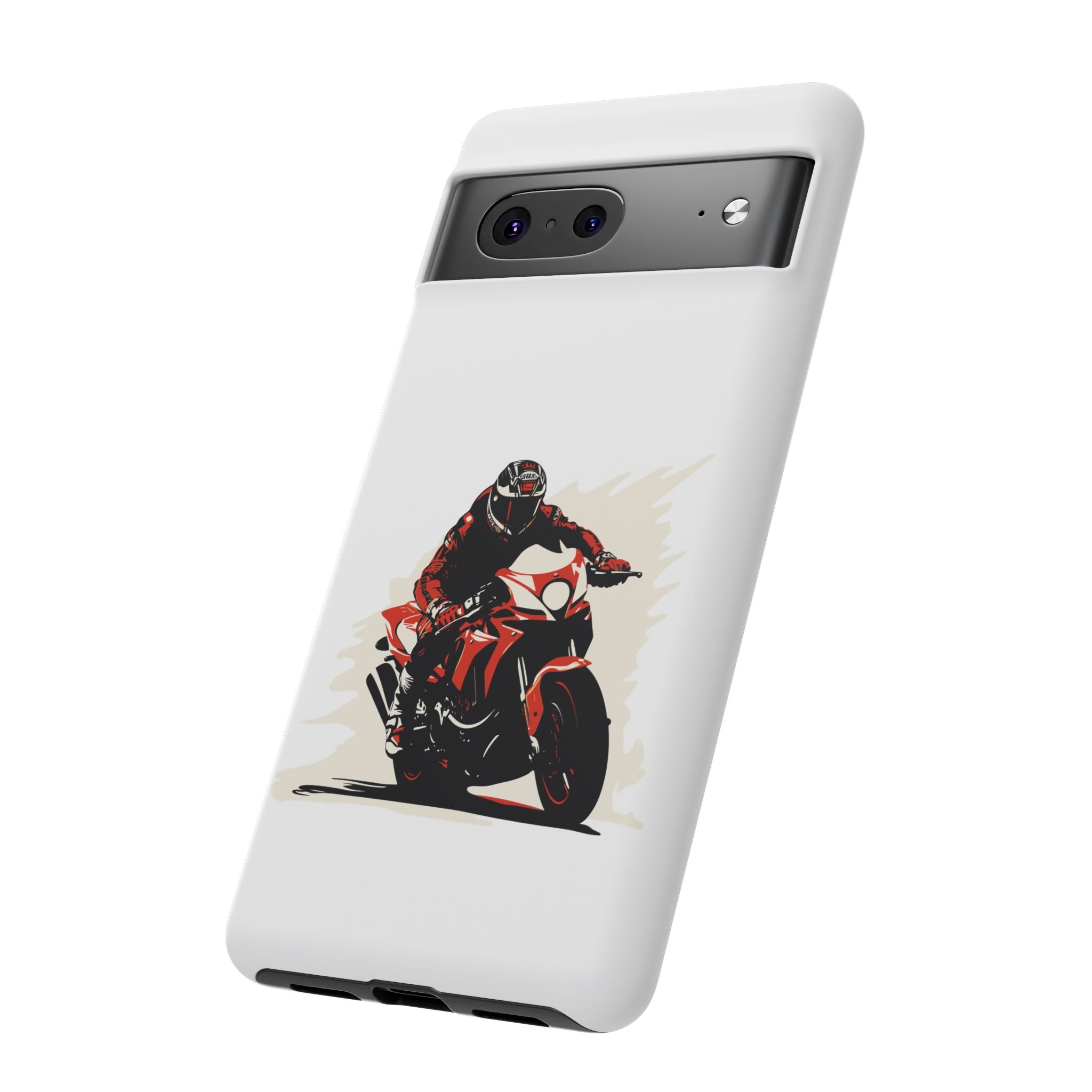 Motorcycle Phone Case, Tough Cases for Riders, Biker Accessory, Gifts for Motorcyclists, Red Bike Design